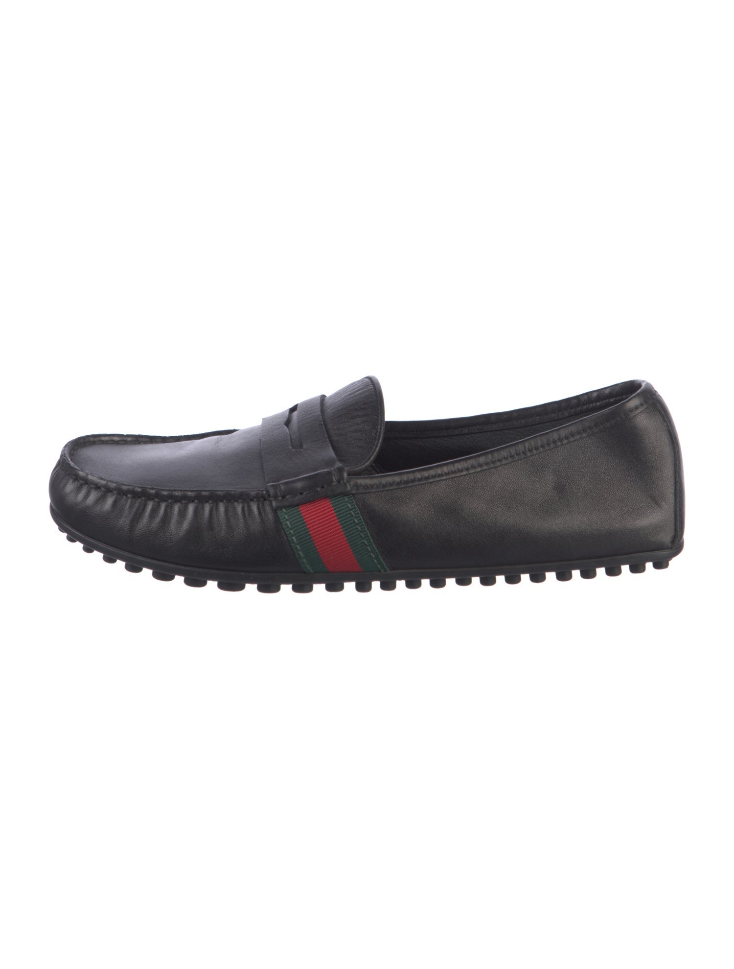 Gucci Web Accent Leather Drivers