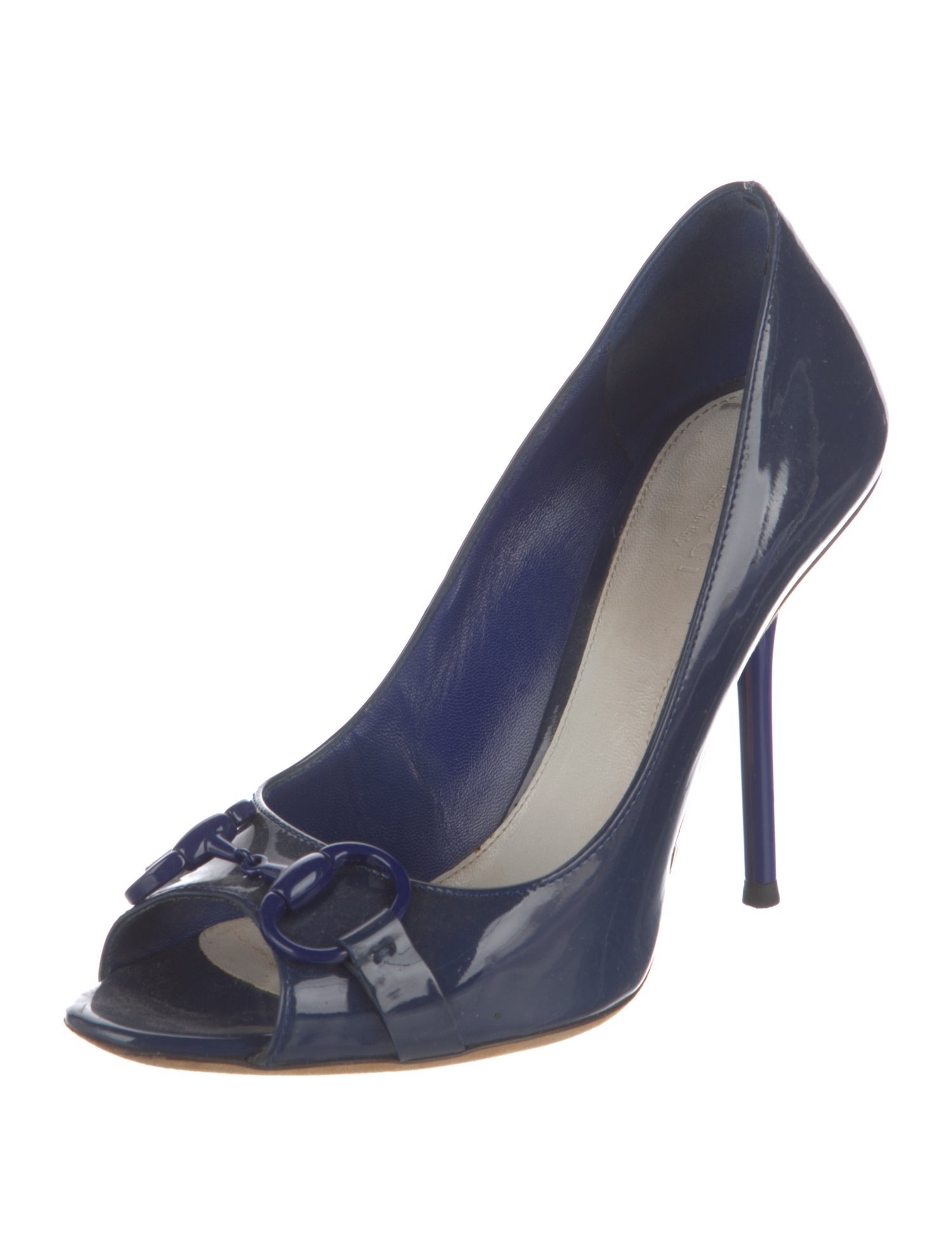 Gucci Horsebit Accent Patent Leather Pumps