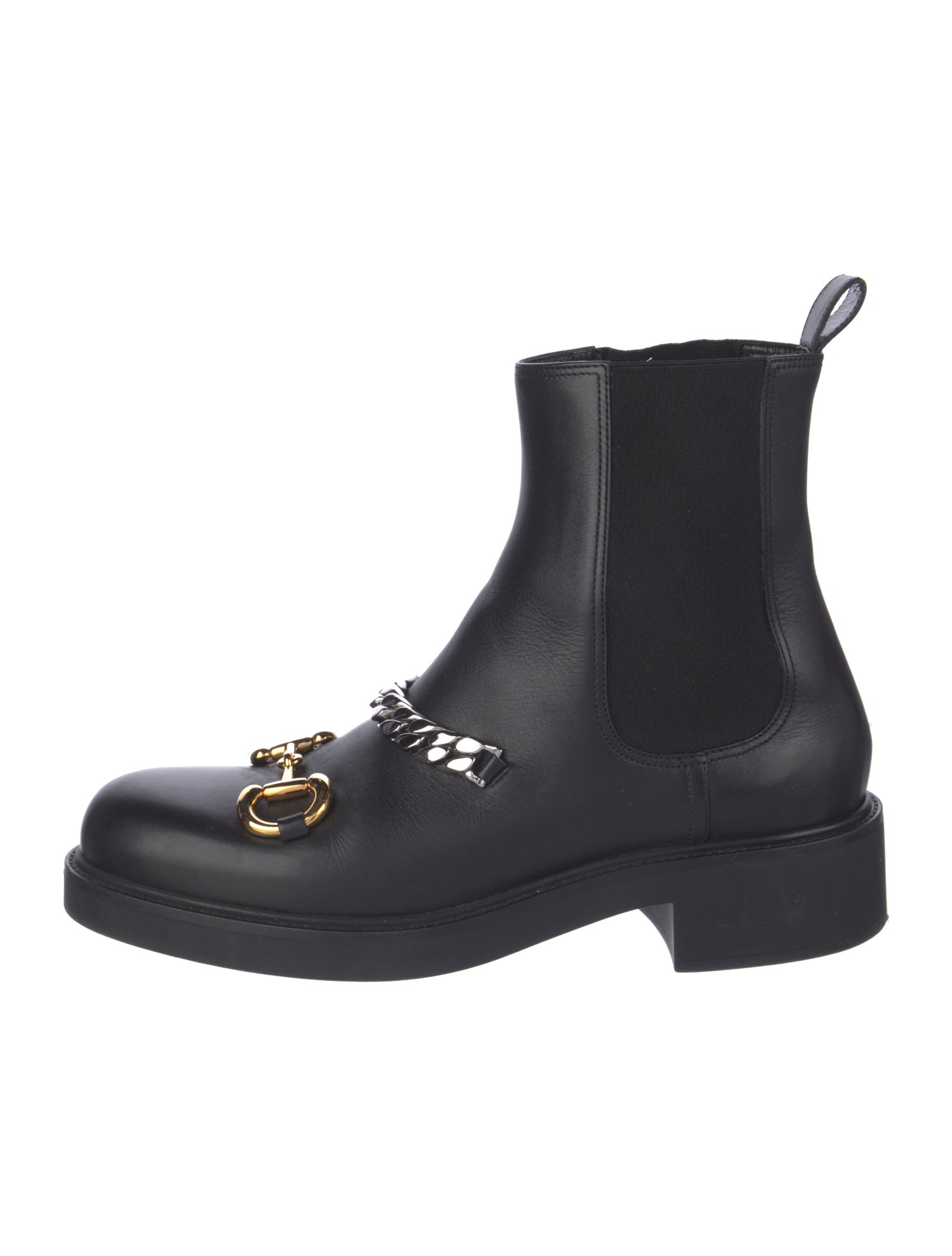 Gucci Horsebit Accent Leather Combat Boots