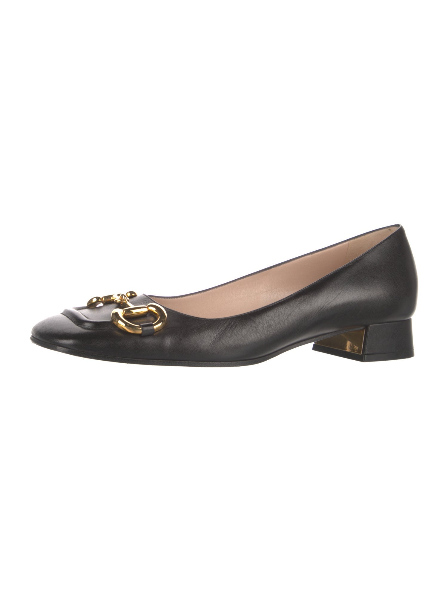 Gucci Horsebit Accent Leather Ballet Flats
