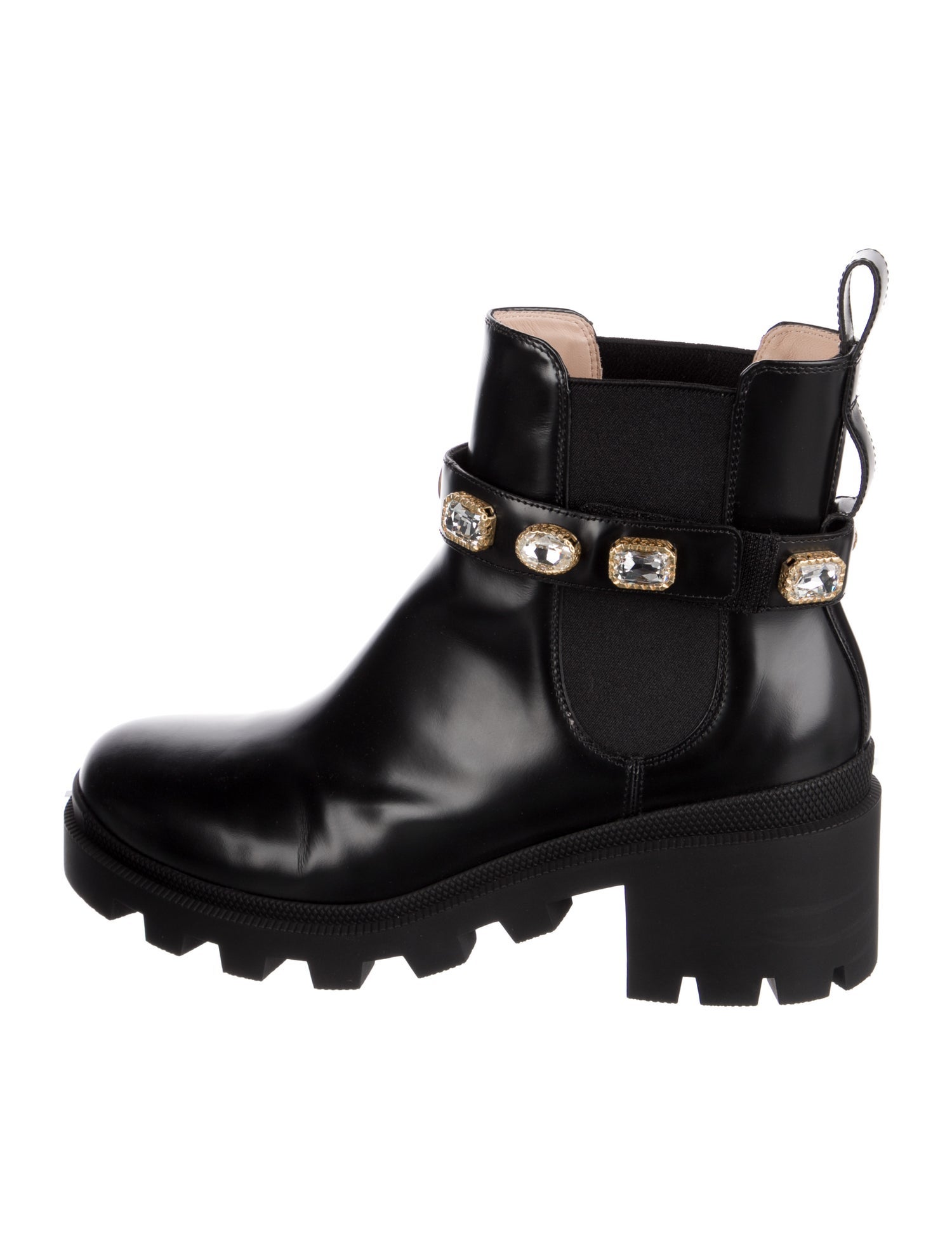 Gucci Double G Logo Leather Chelsea Boots