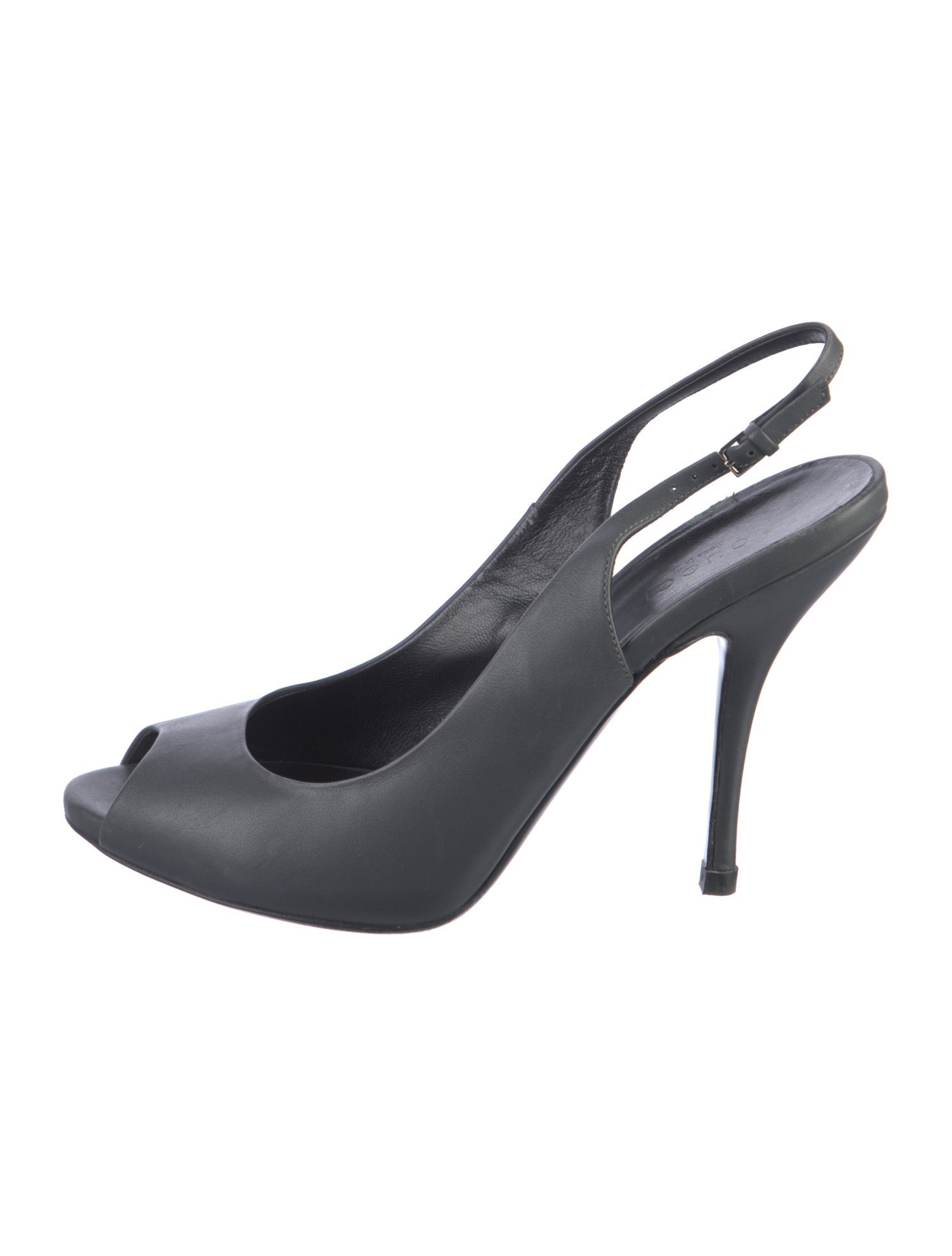 Gucci Leather Cutout Accent Slingback Sandals