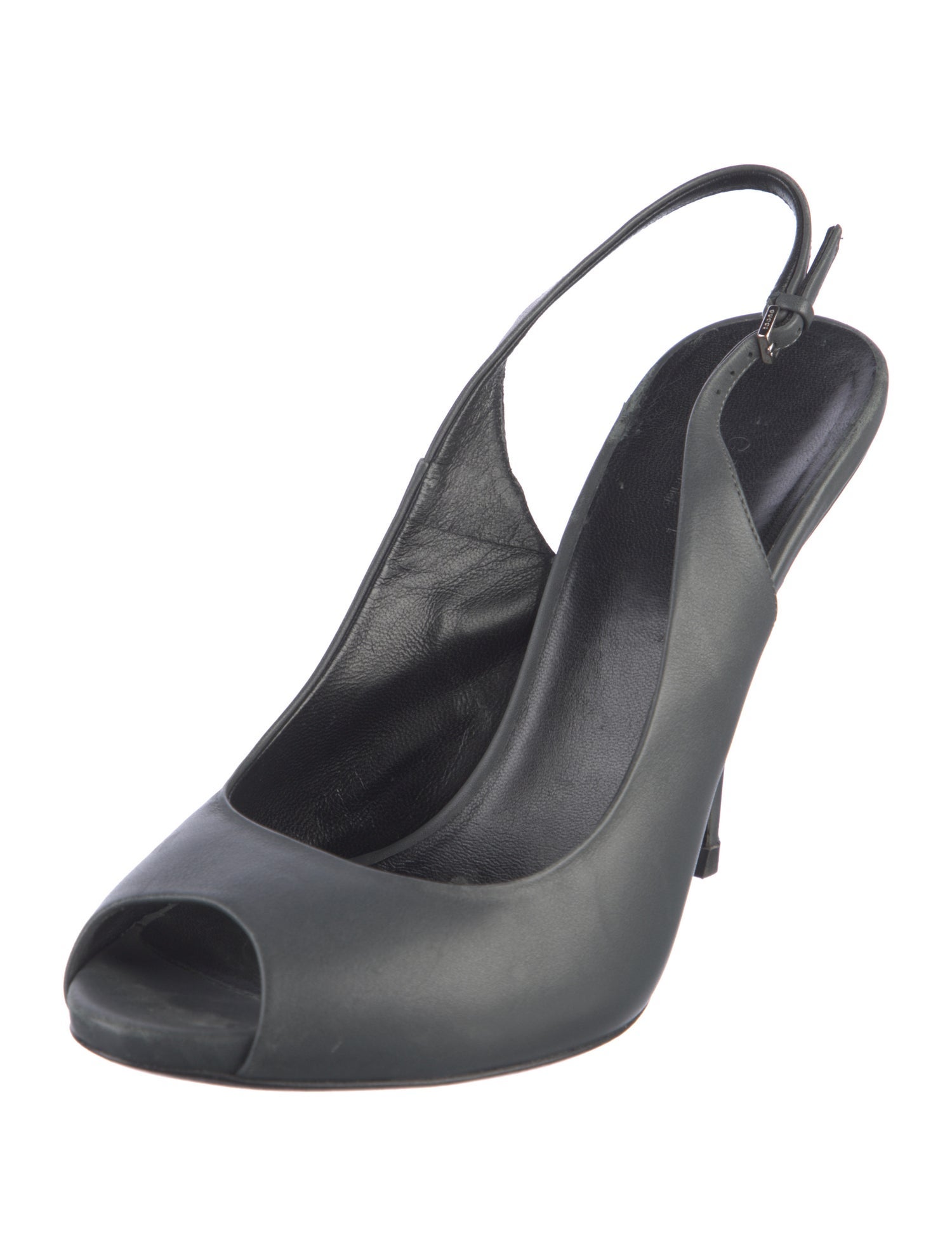 Gucci Leather Cutout Accent Slingback Sandals