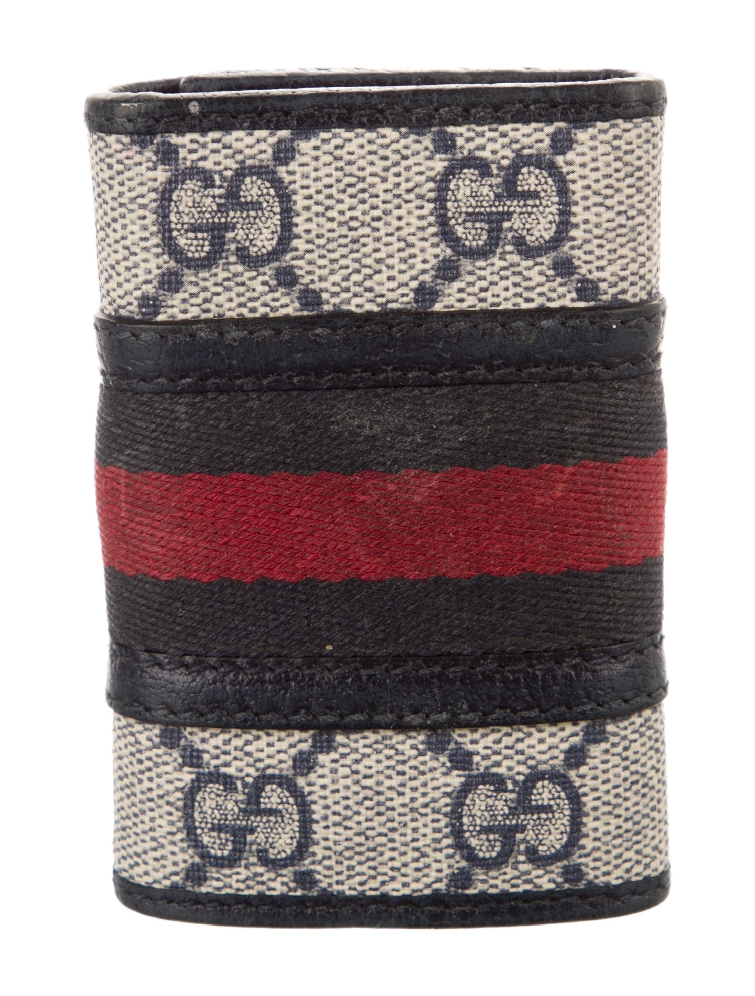 Gucci Men's Blue Pattern Printed GG Supreme Key Holder