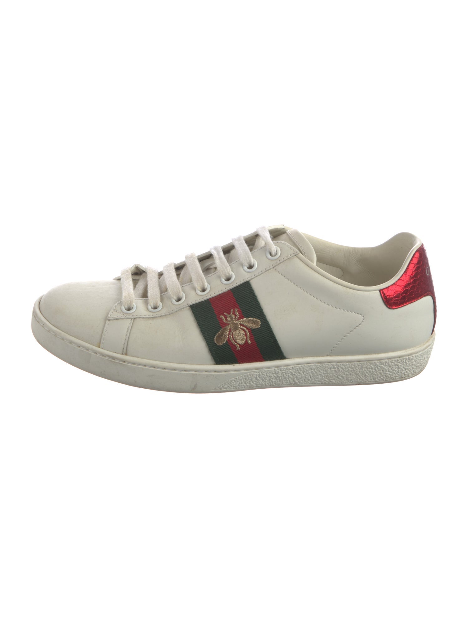 Gucci Web Accent Leather Sneakers