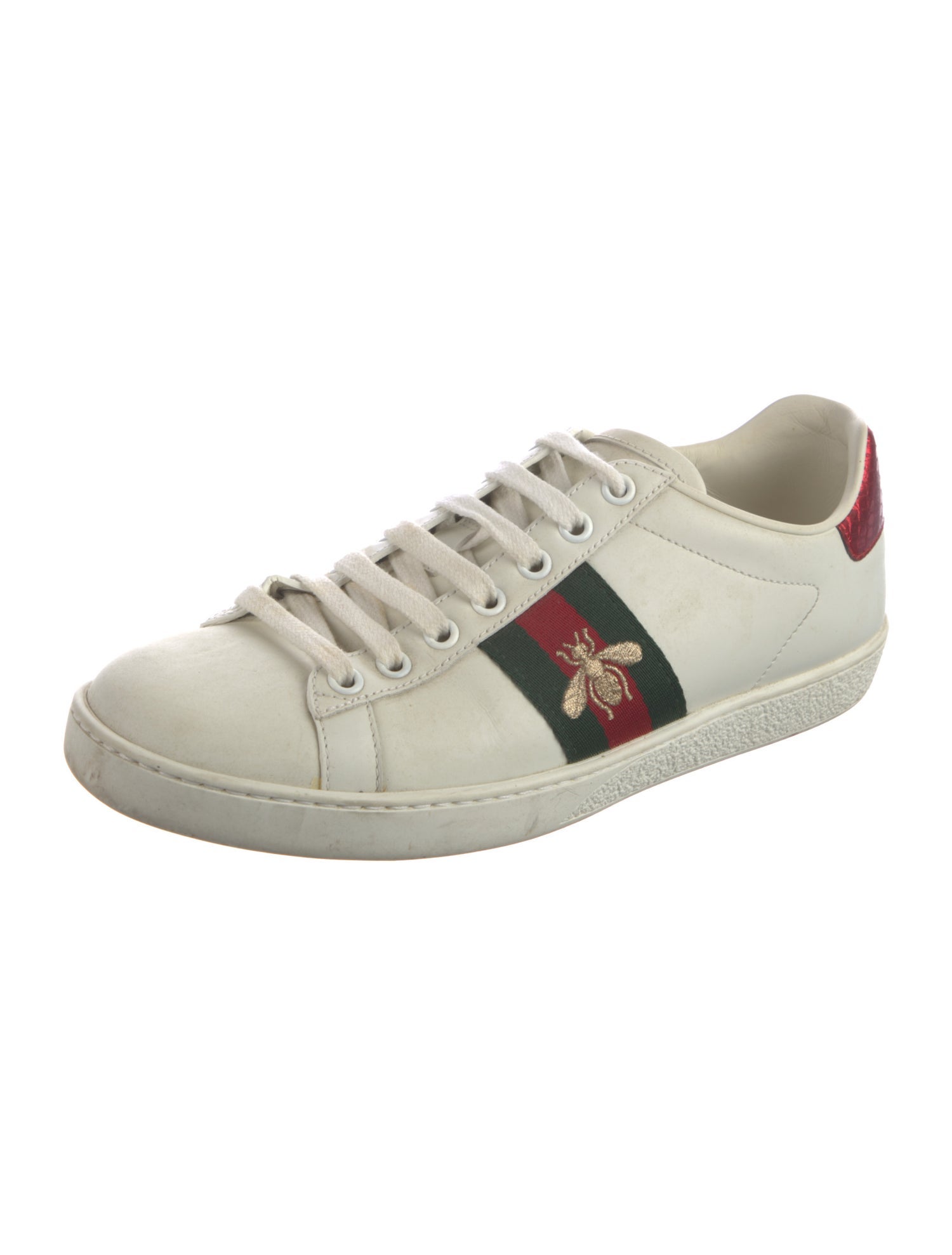 Gucci Web Accent Leather Sneakers