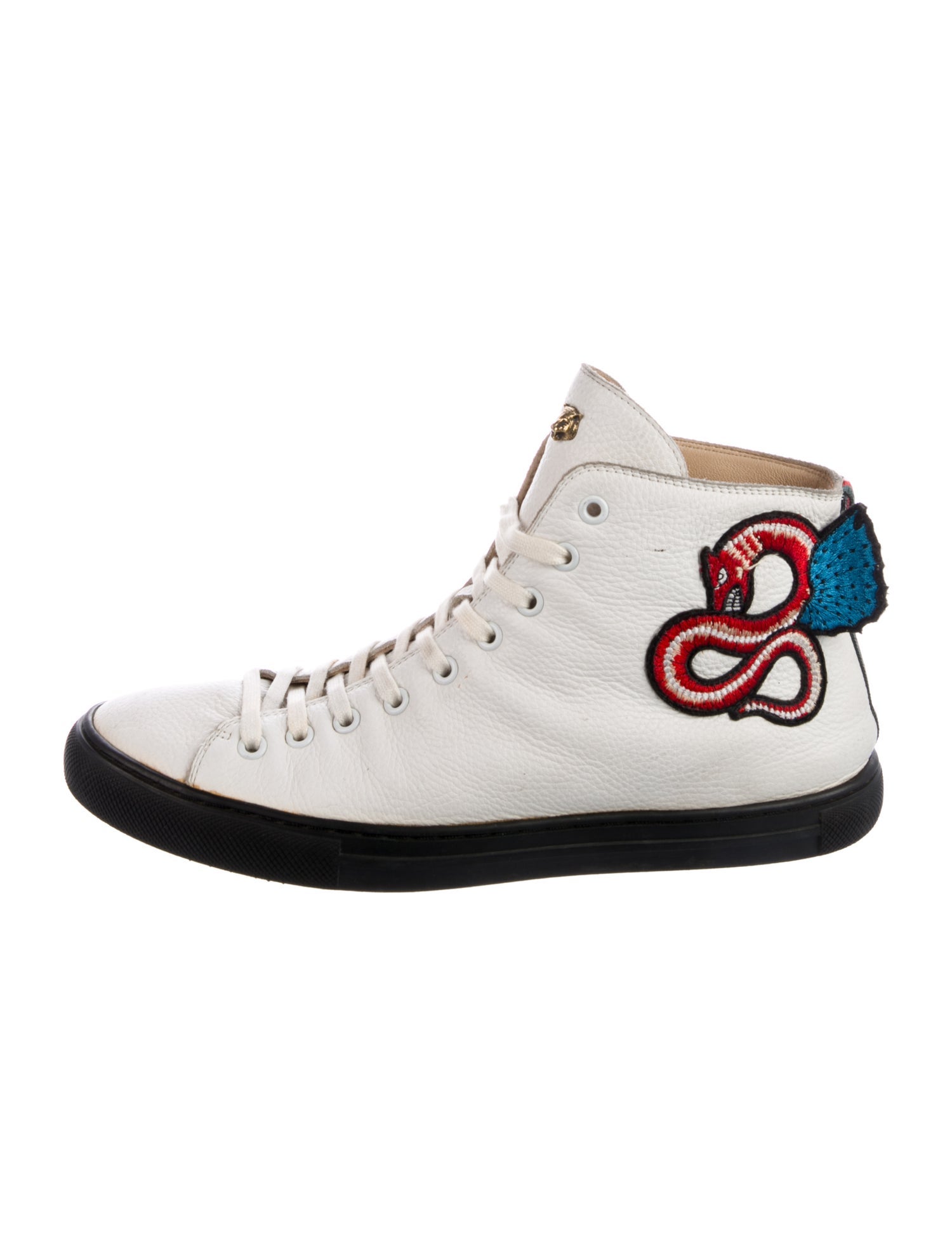Gucci Web Accent Leather Lace-Up Boots
