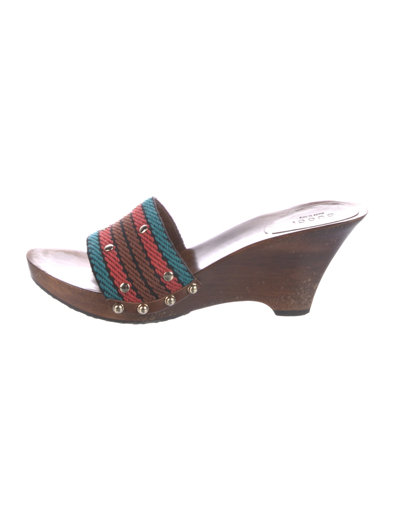 Gucci Printed Studded Accents Slides