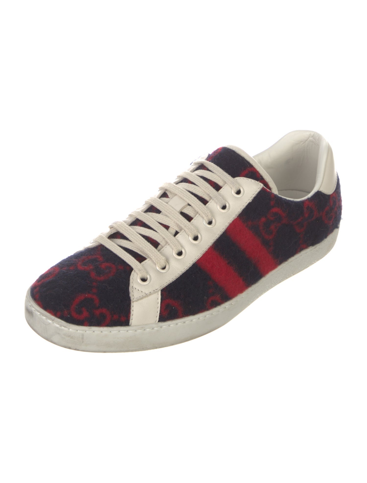 Gucci Web Accent Wool Sneakers