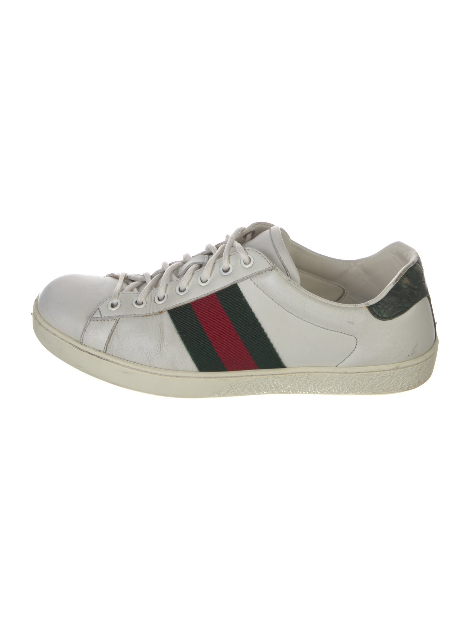 Gucci Web Accent Leather Sneakers