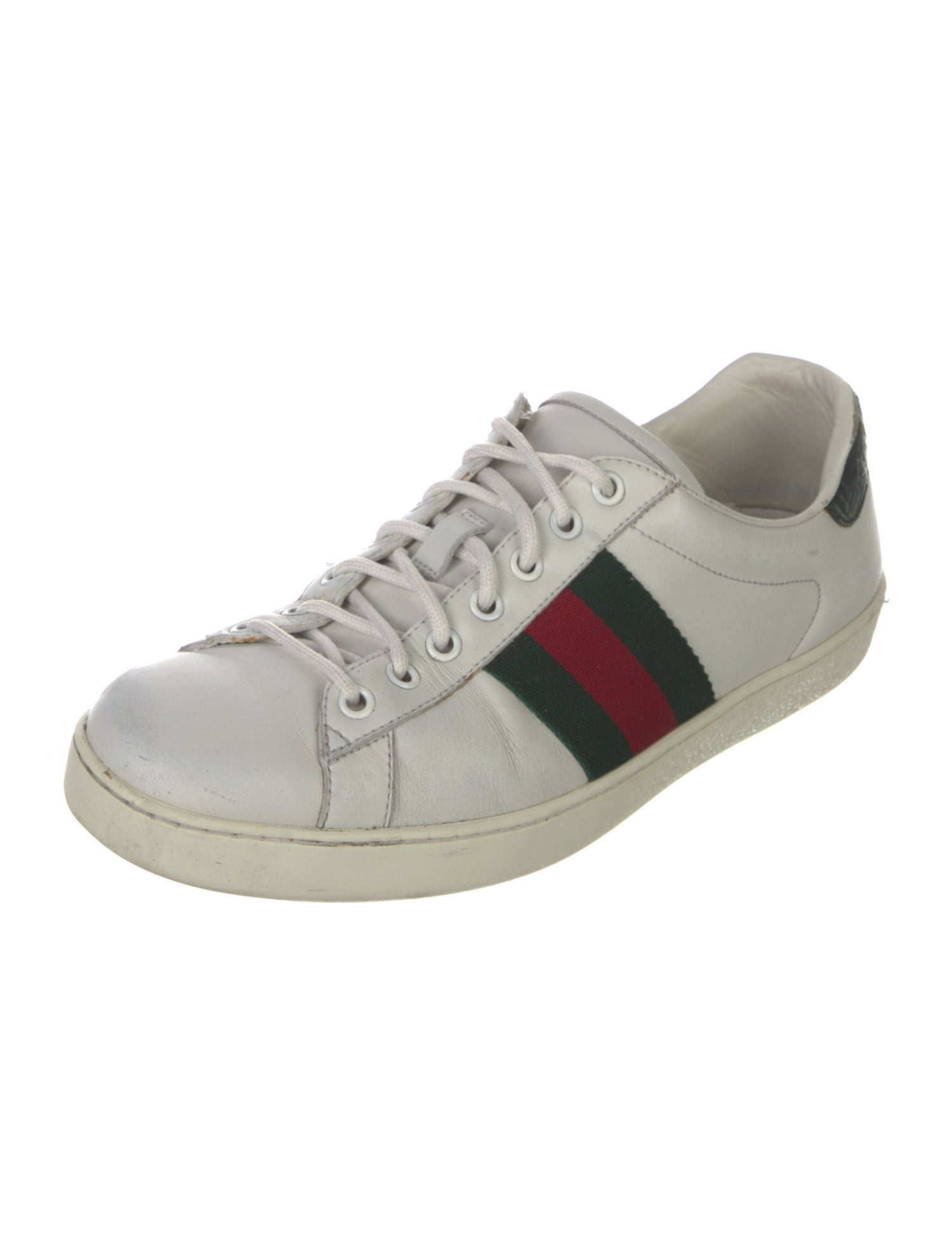 Gucci Web Accent Leather Sneakers