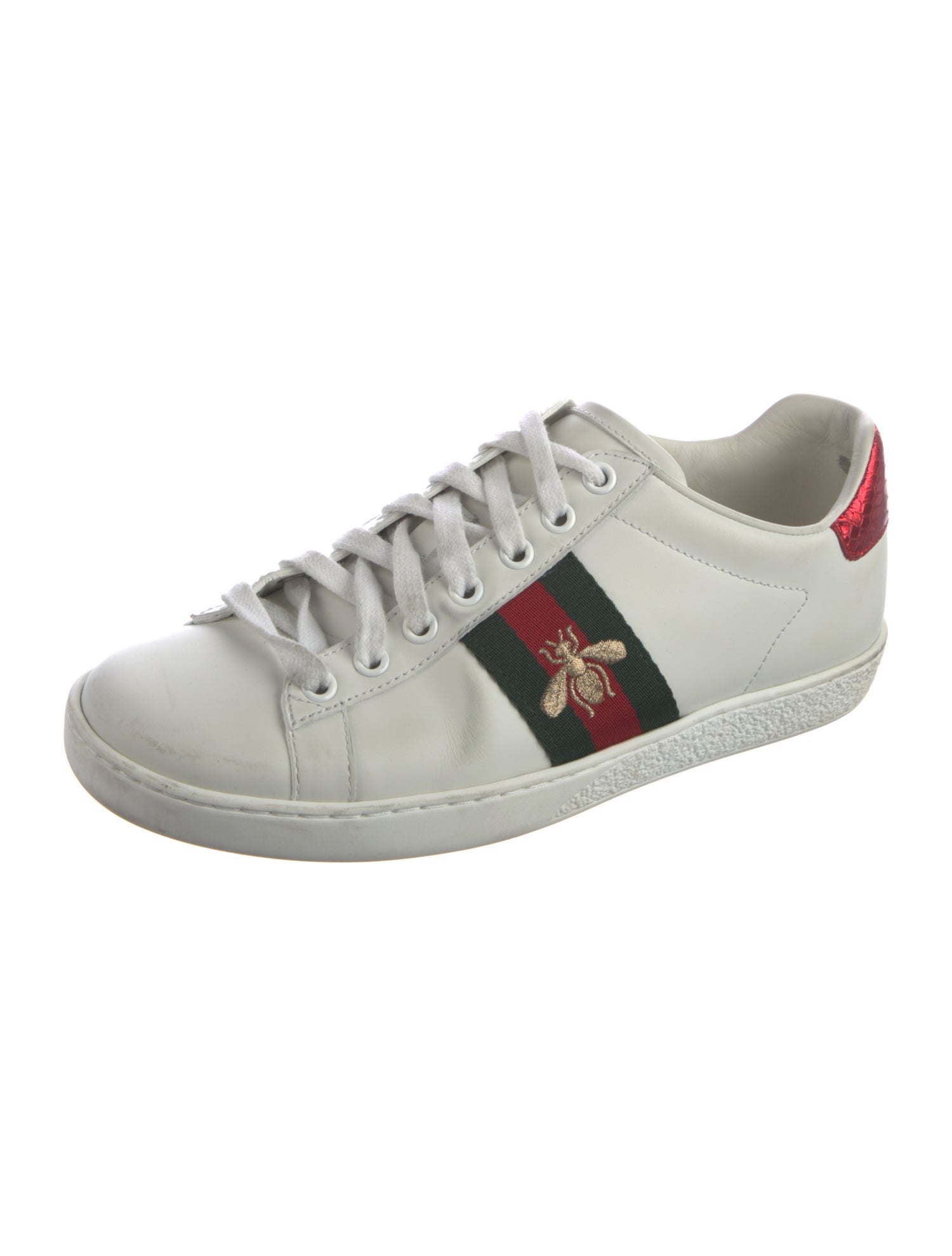 Gucci Web Accent Leather Sneakers