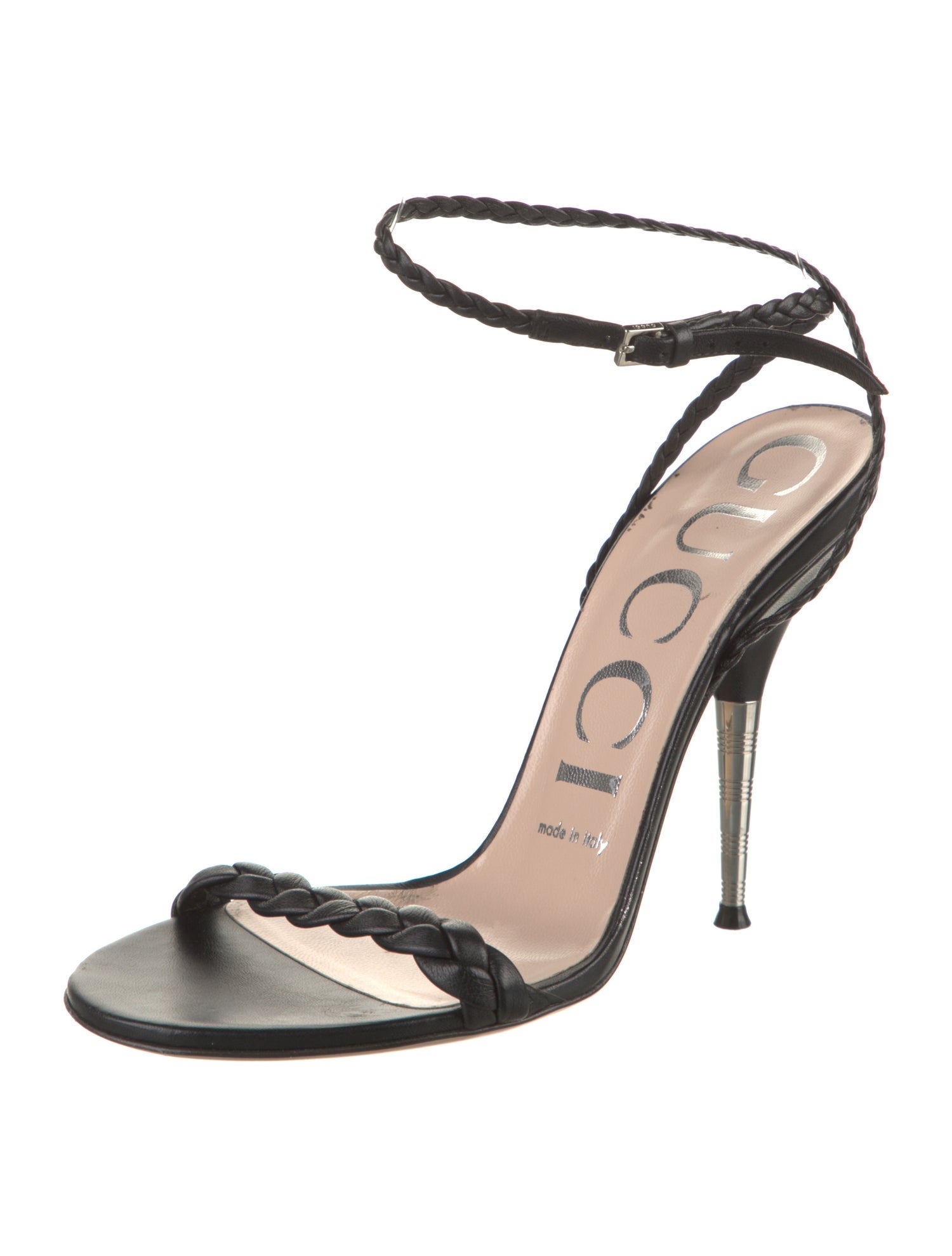 Gucci Leather Braided Accents Sandals