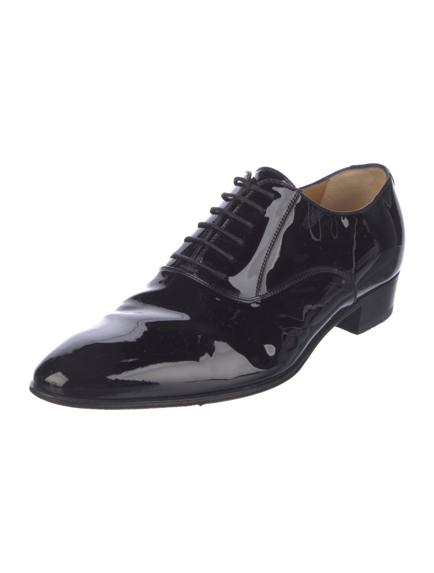Gucci Double G Logo Patent Leather Oxfords