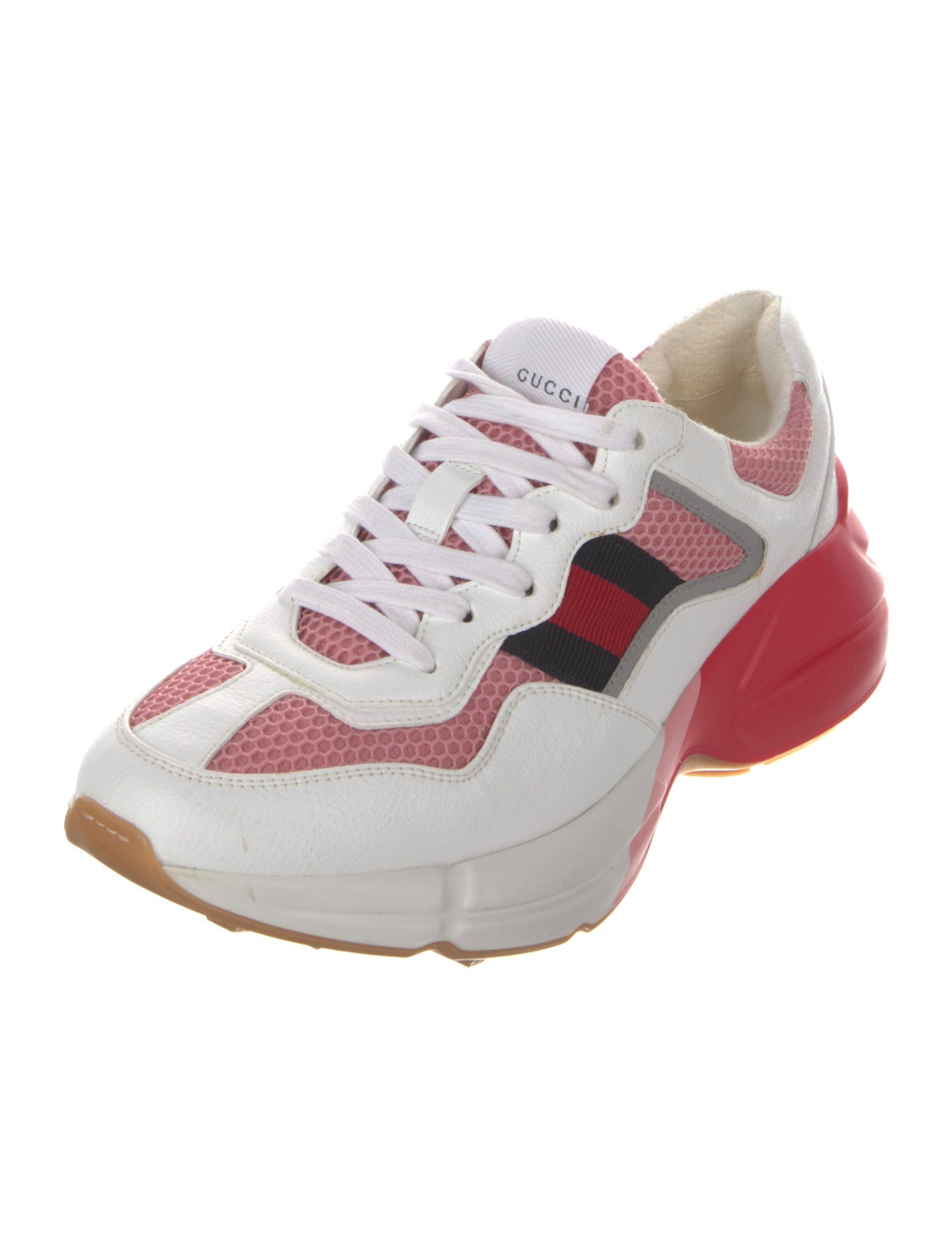 Gucci Leather Graphic Print Chunky Sneakers