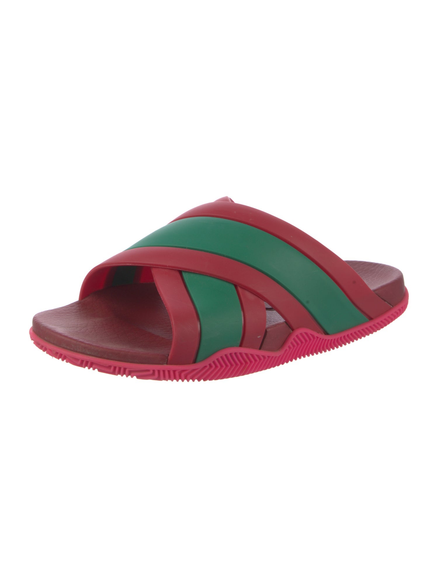 Gucci Rubber Colorblock Pattern Slides