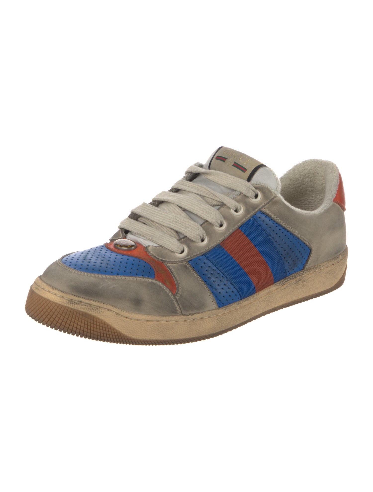 Gucci Web Accent Leather Sneakers