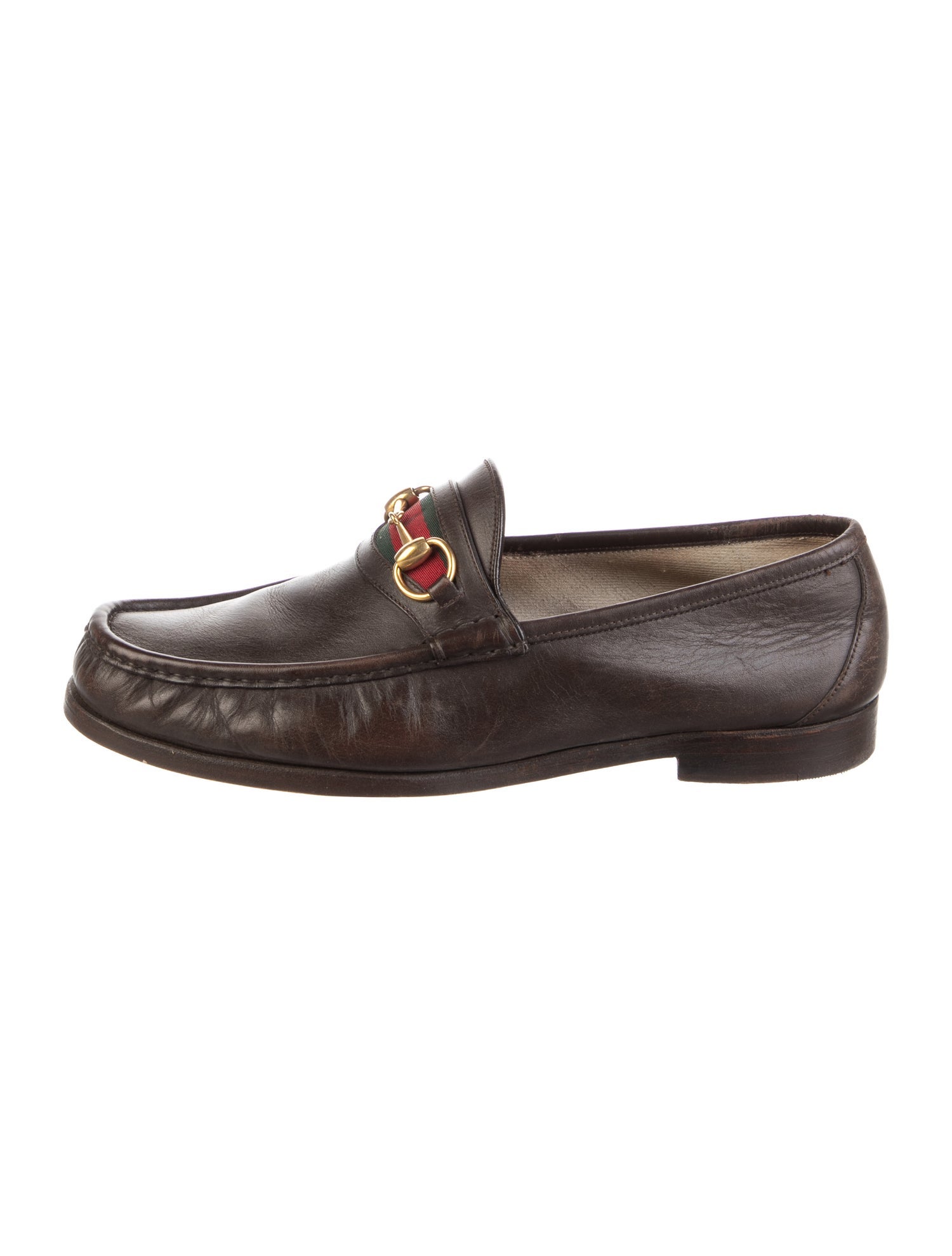 Gucci Web Accent Leather Dress Loafers
