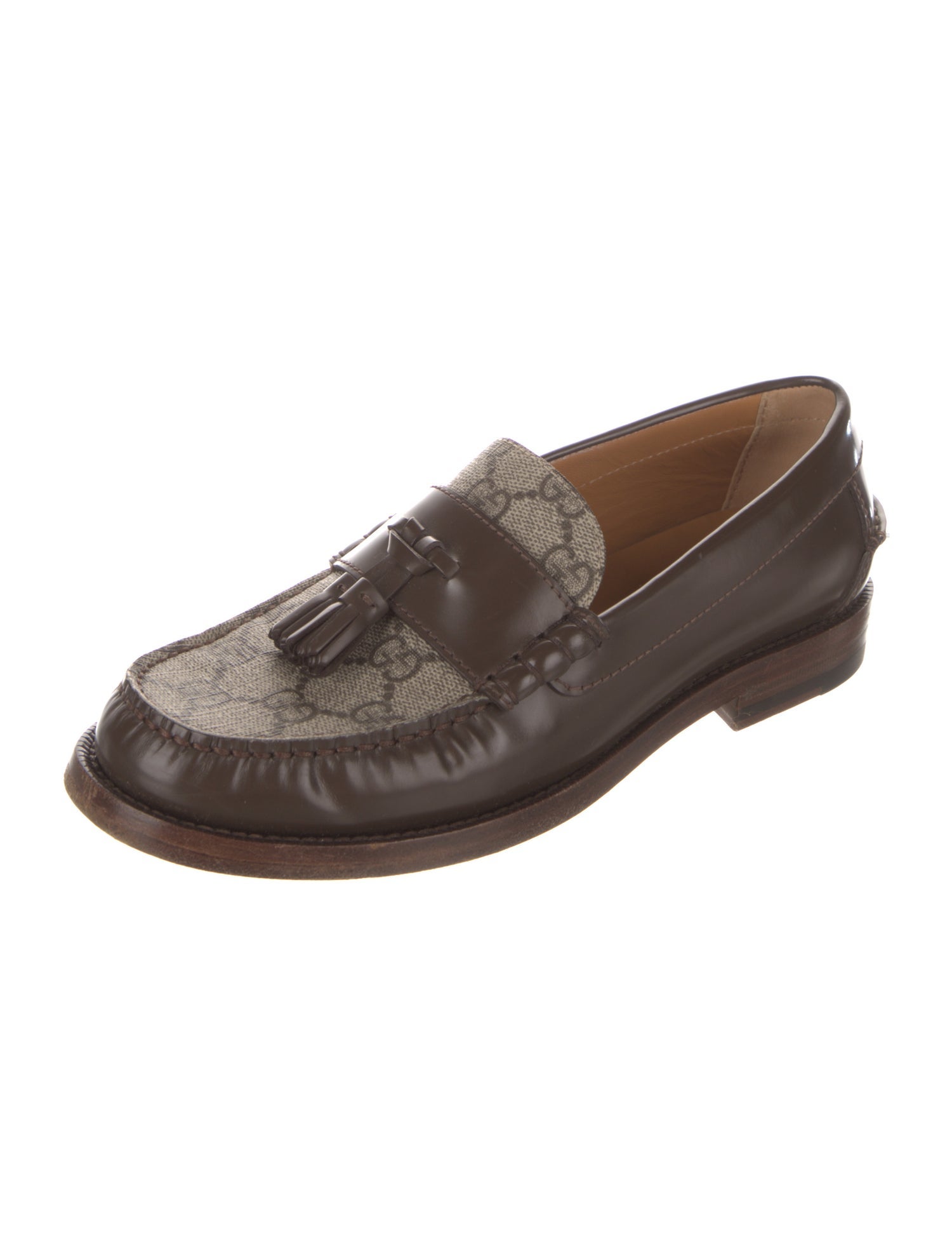 Gucci Monogram Pattern Leather Loafers