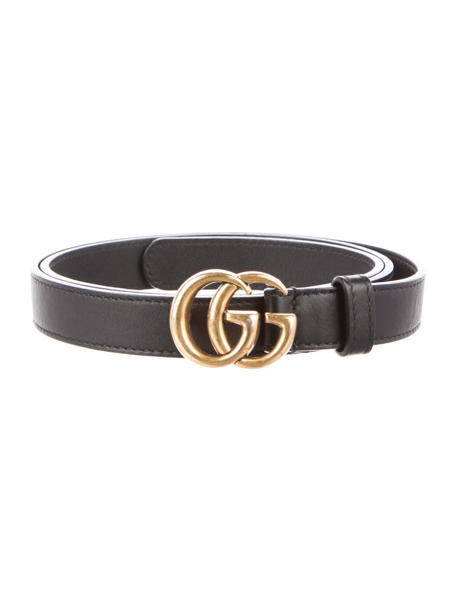 Gucci Double G Logo Skinny Belt