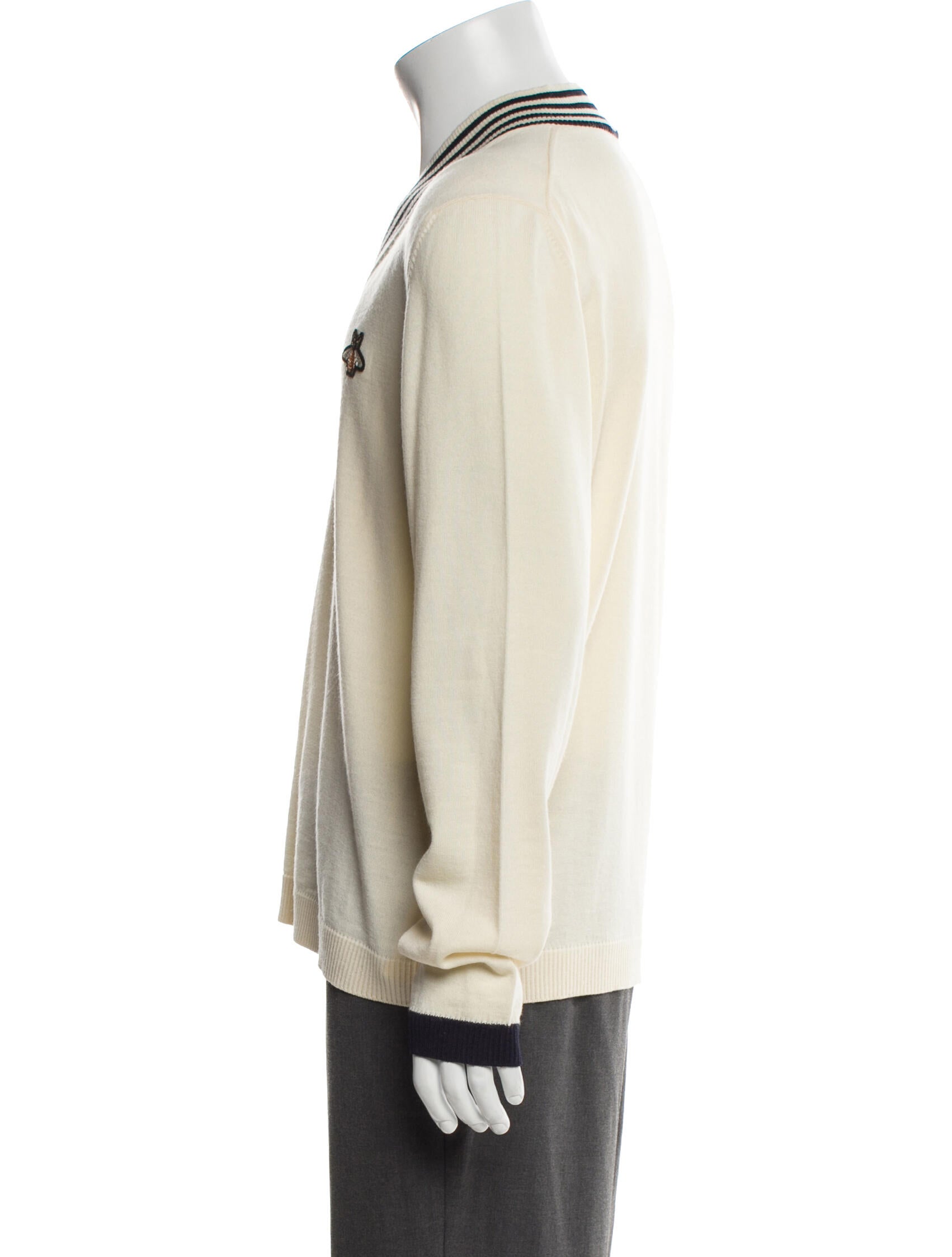 Gucci Bee Accent Wool Cardigan