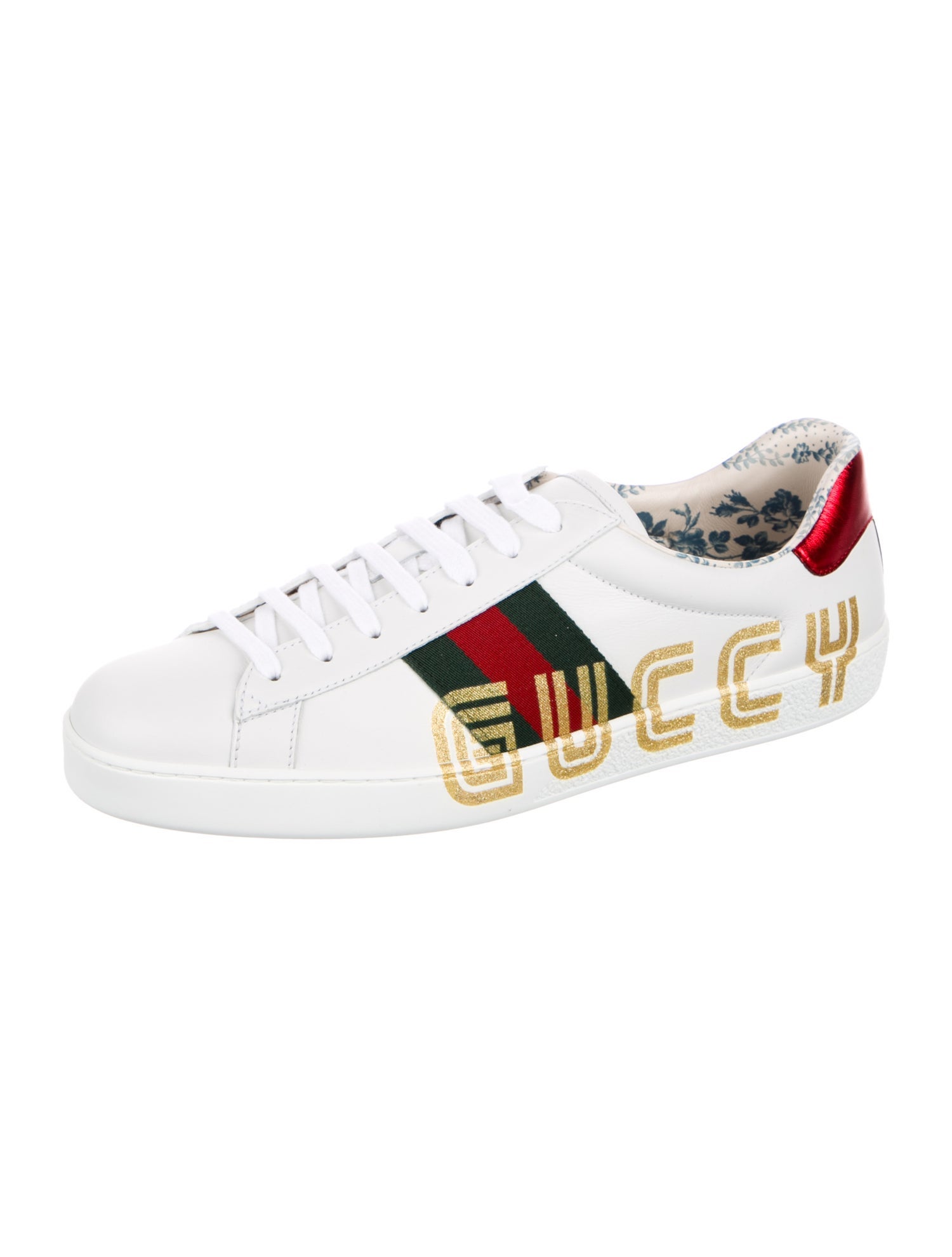 Gucci Leather Graphic Print Sneakers w/ Tags