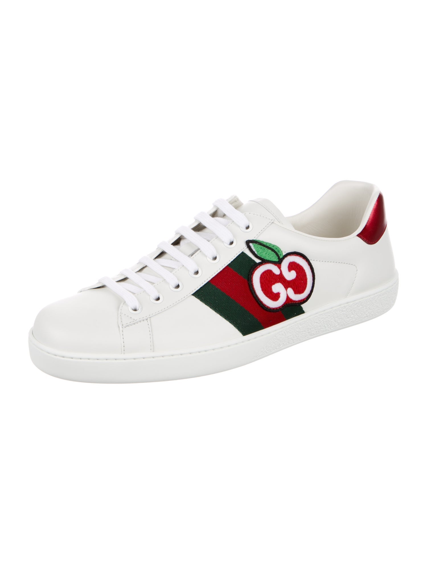 Gucci Web Accent Leather Sneakers w/ Tags
