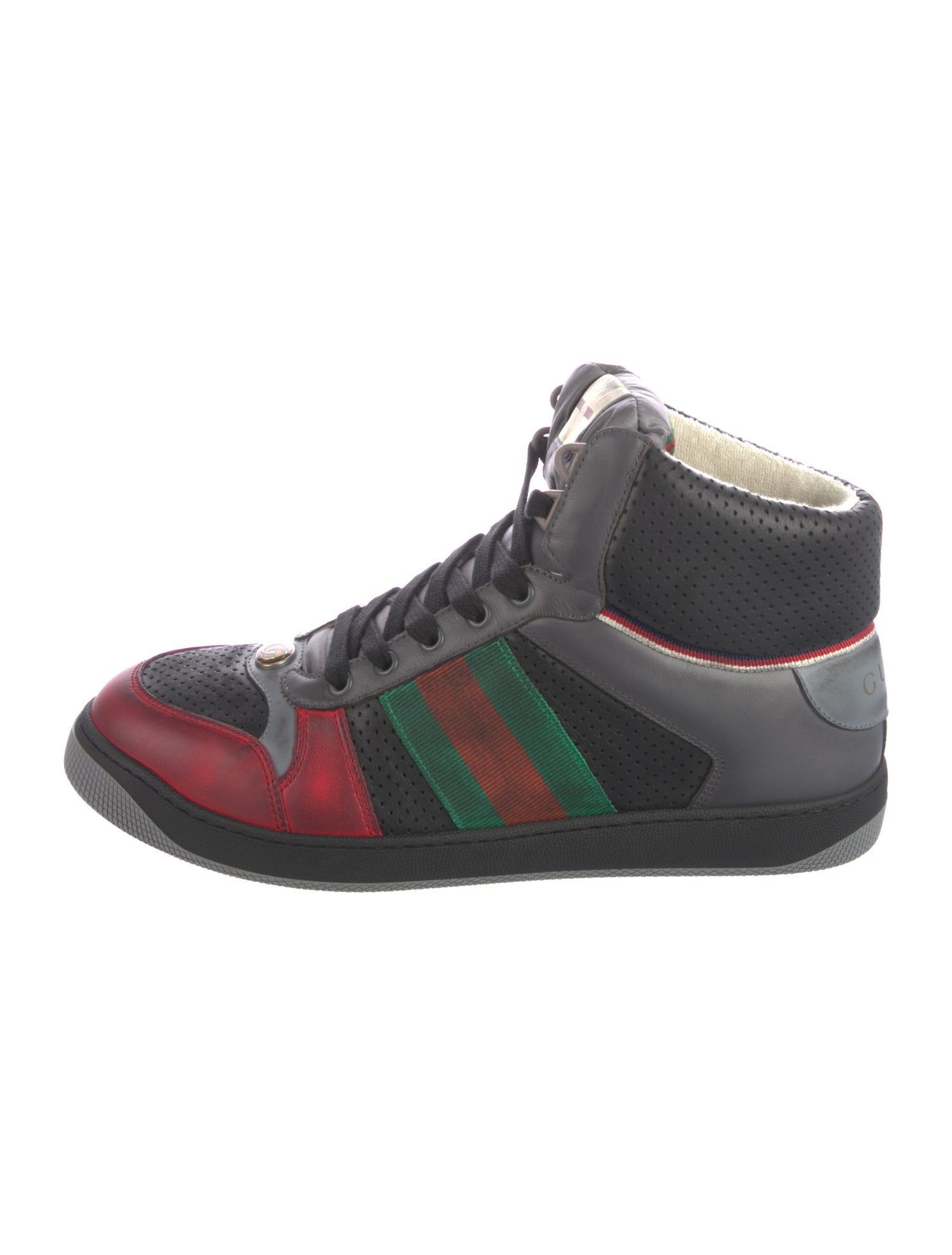 Gucci Web Accent Leather Sneakers w/ Tags