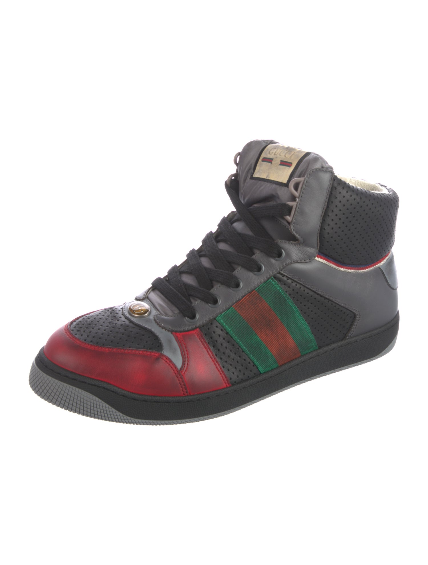 Gucci Web Accent Leather Sneakers w/ Tags
