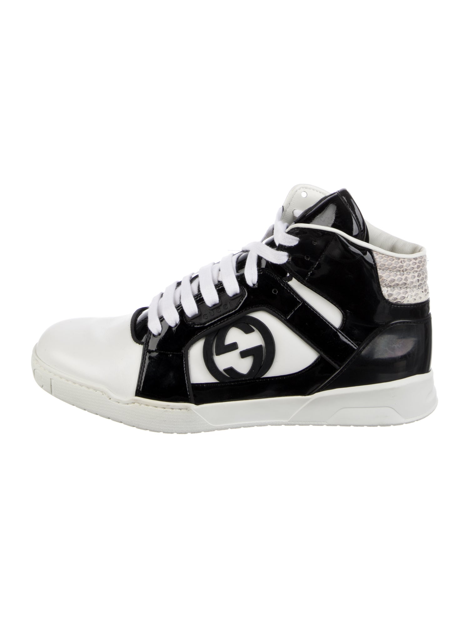 Gucci Leather Colorblock Pattern Sneakers