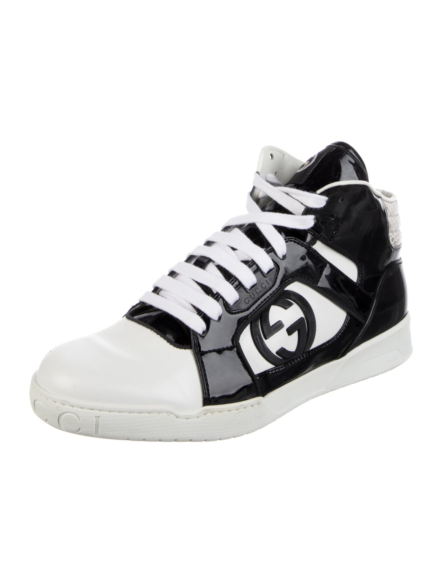 Gucci Leather Colorblock Pattern Sneakers