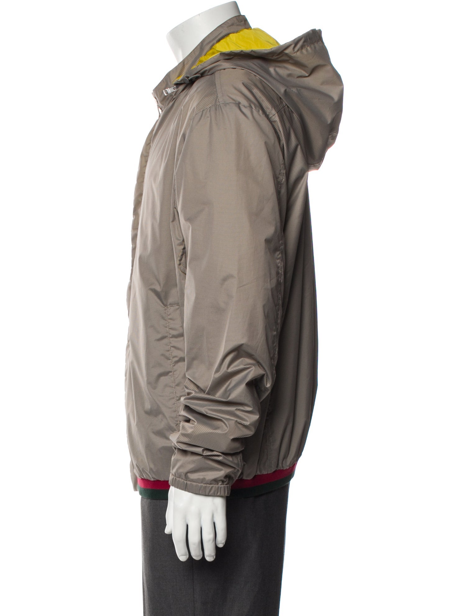 Gucci Web Accent Striped Puffer Coat