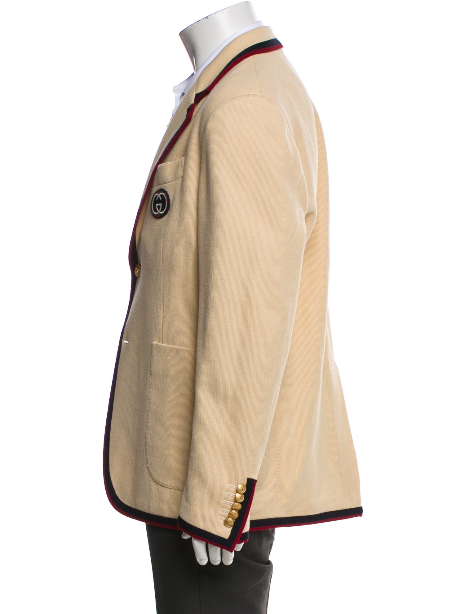 Gucci Sylvie Web Accent Wool Blazer