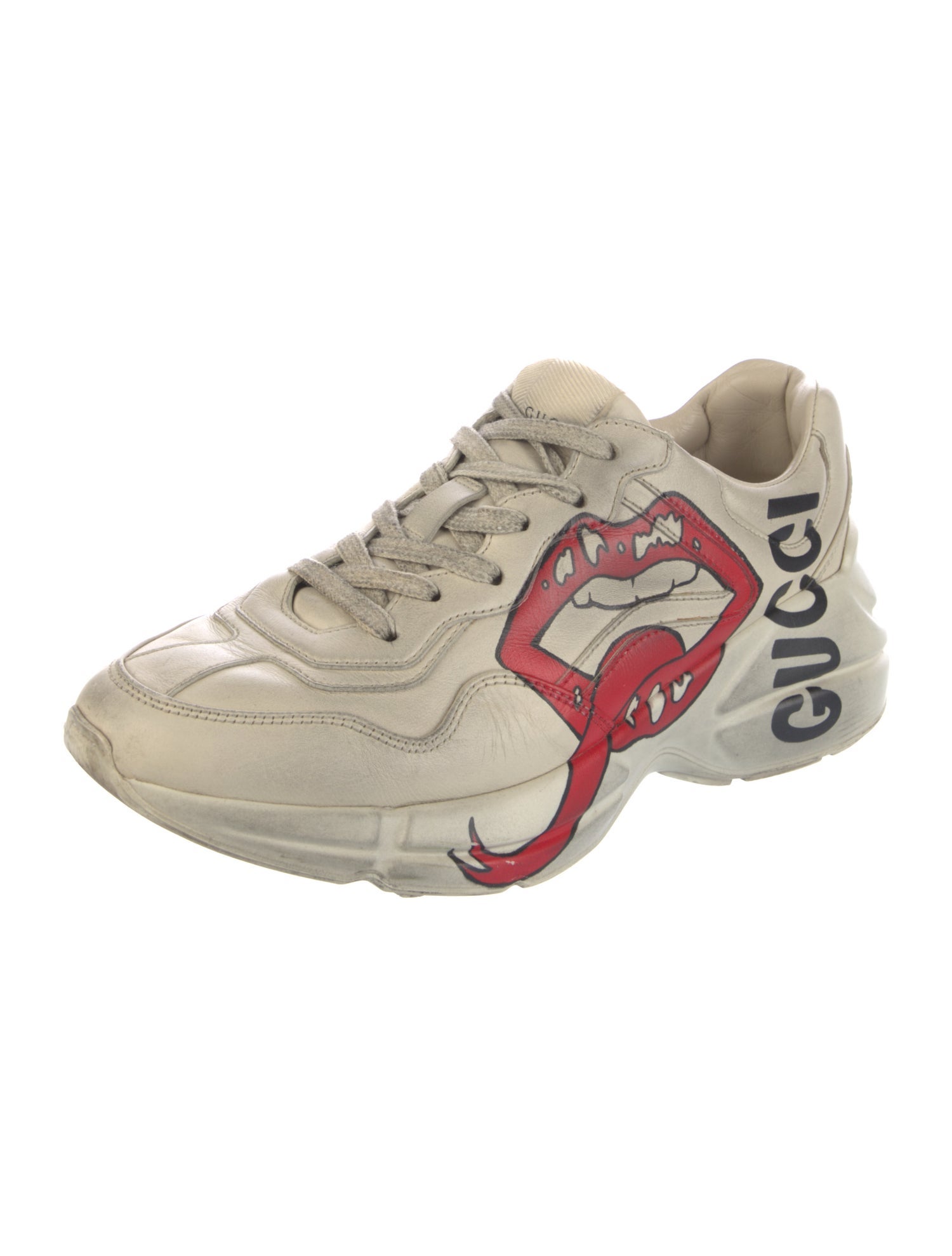 Gucci Leather Printed Chunky Sneakers