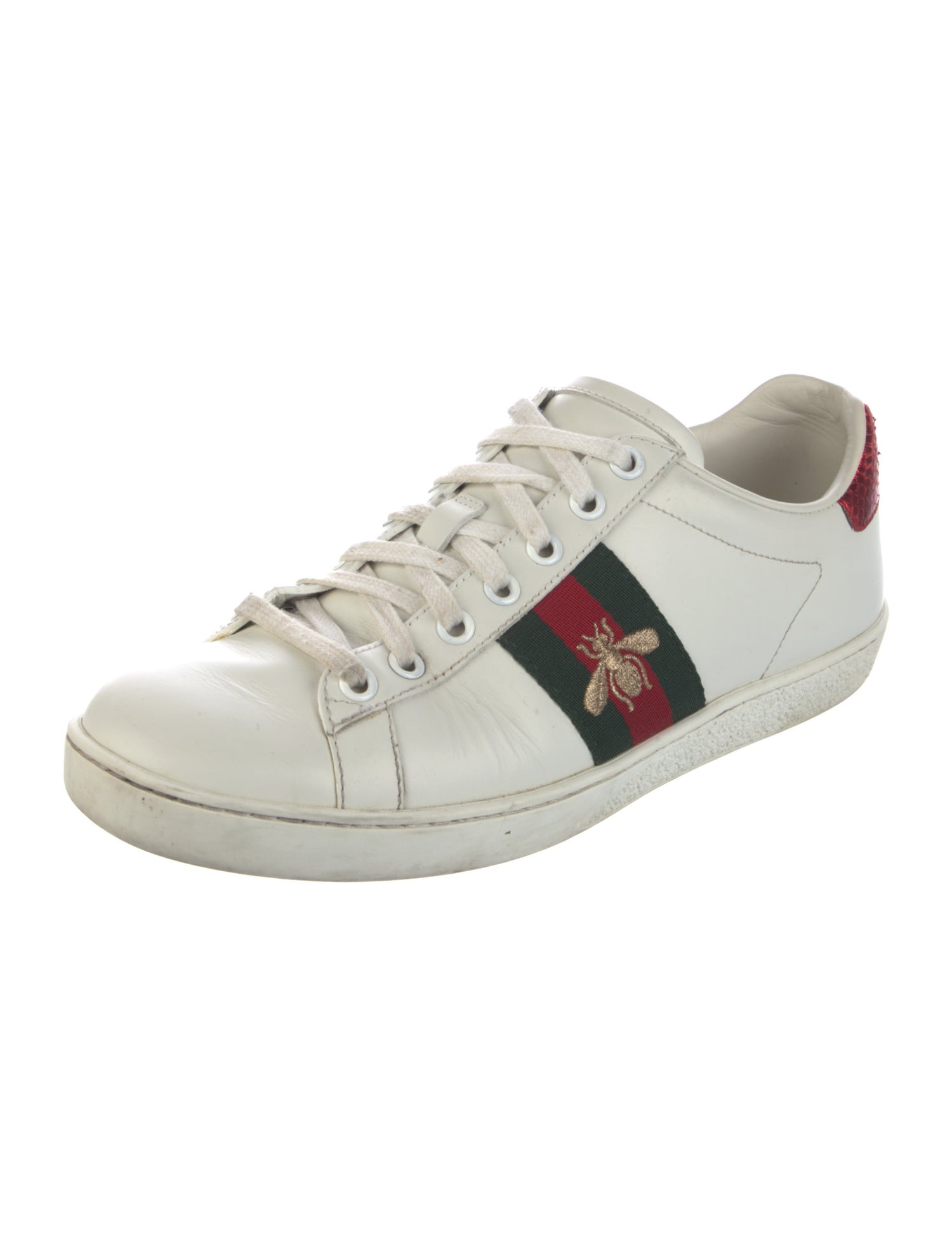 Gucci Web Accent Leather Sneakers