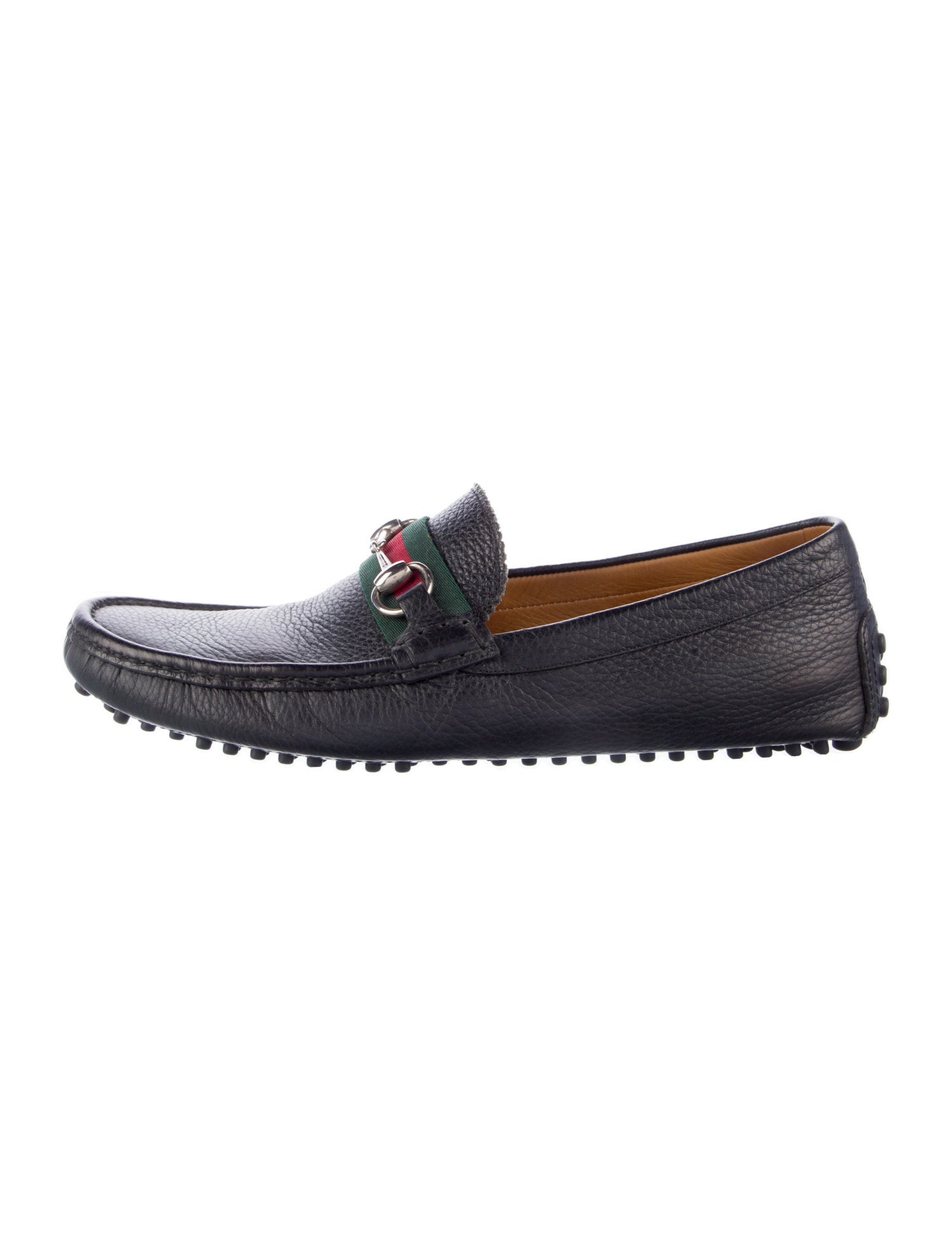 Gucci Web Accent Leather Drivers