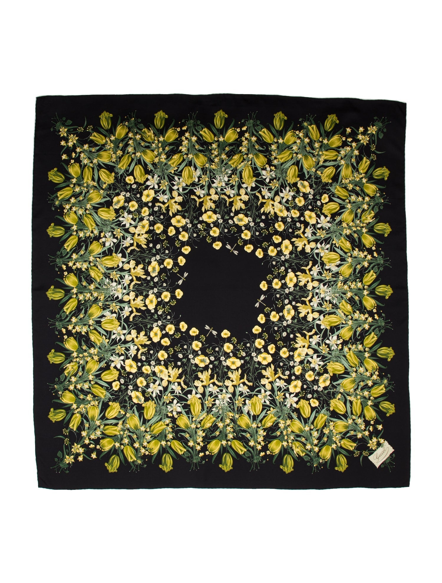 Gucci Silk Floral Print Scarf