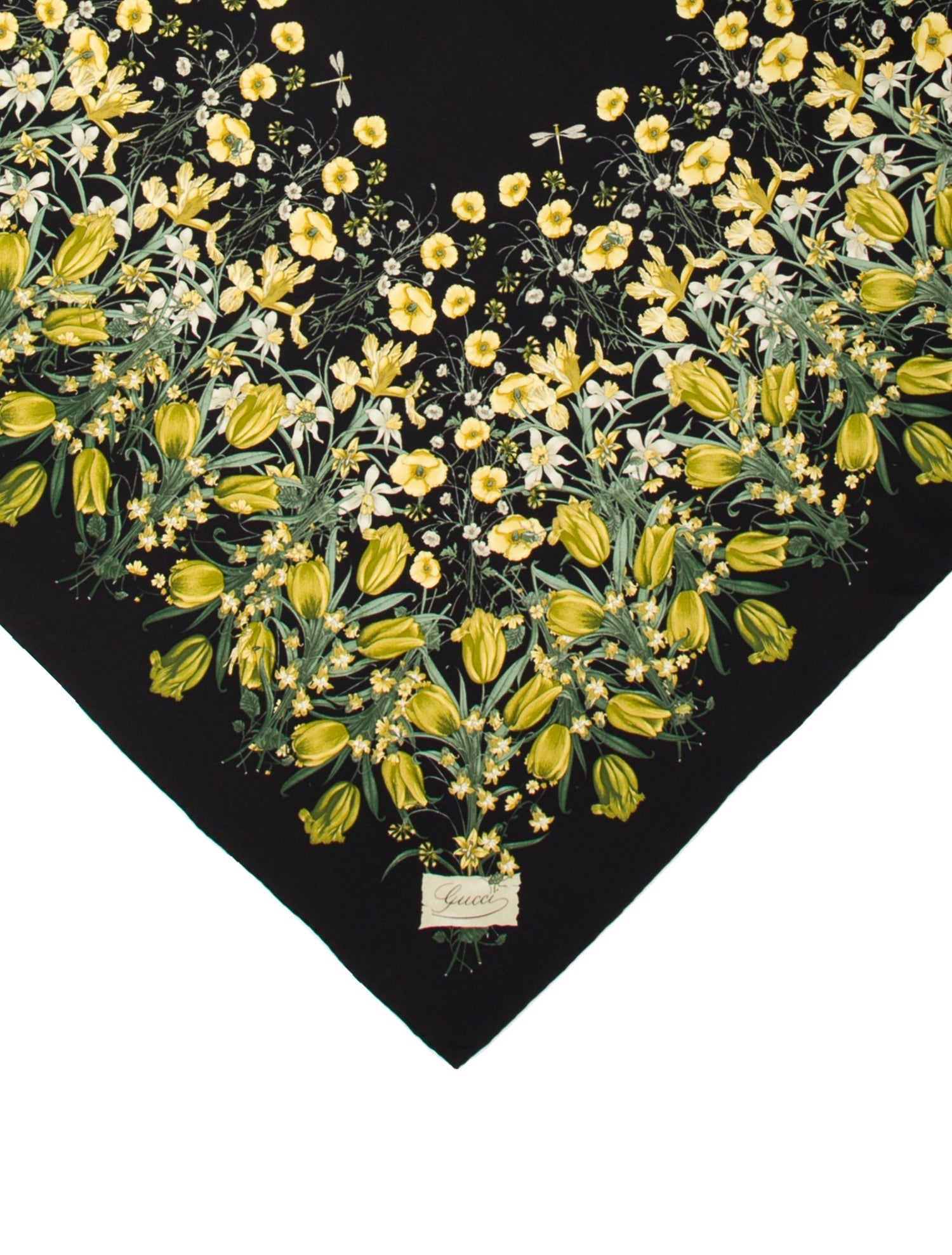 Gucci Silk Floral Print Scarf