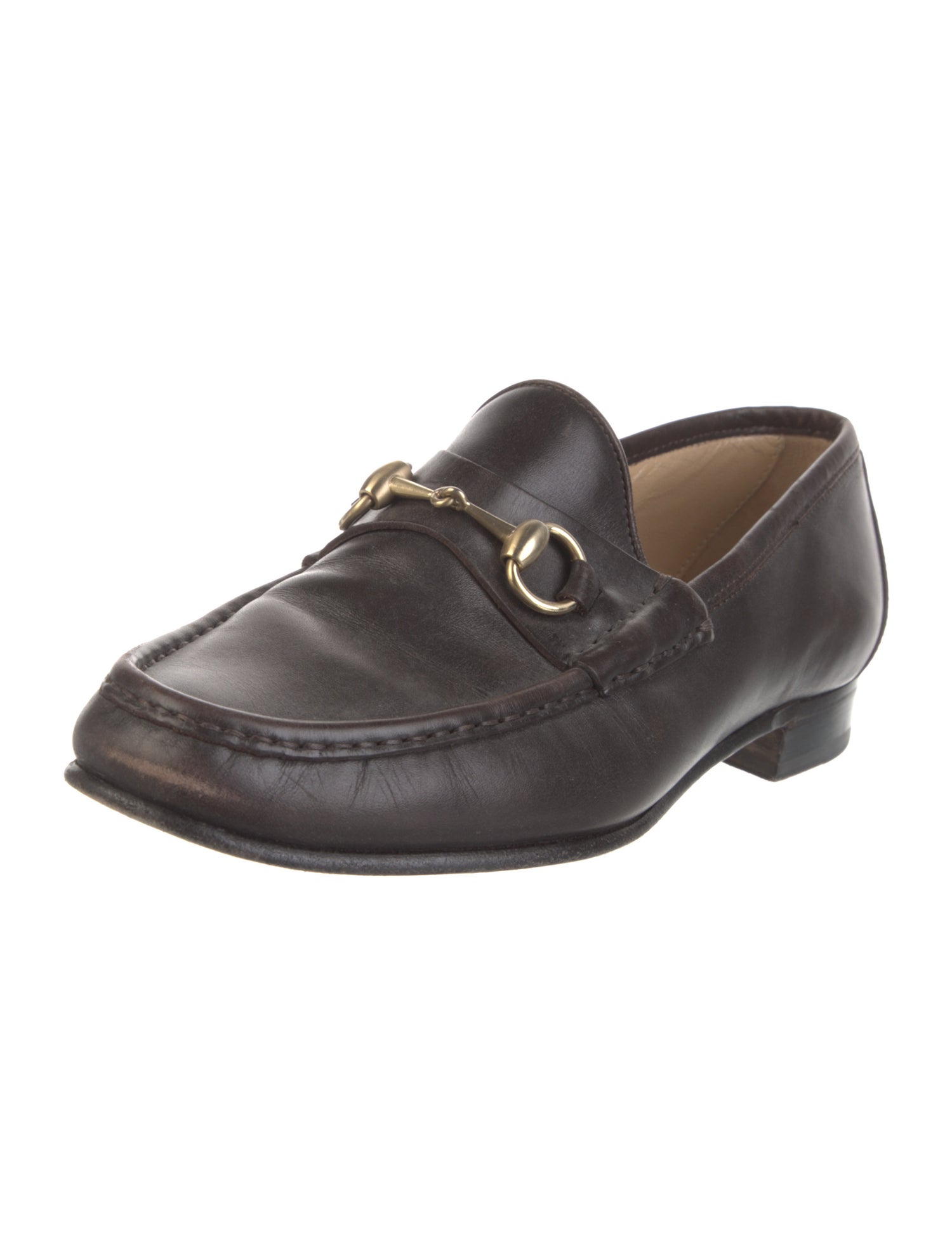 Gucci Horsebit Accent Leather Dress Loafers