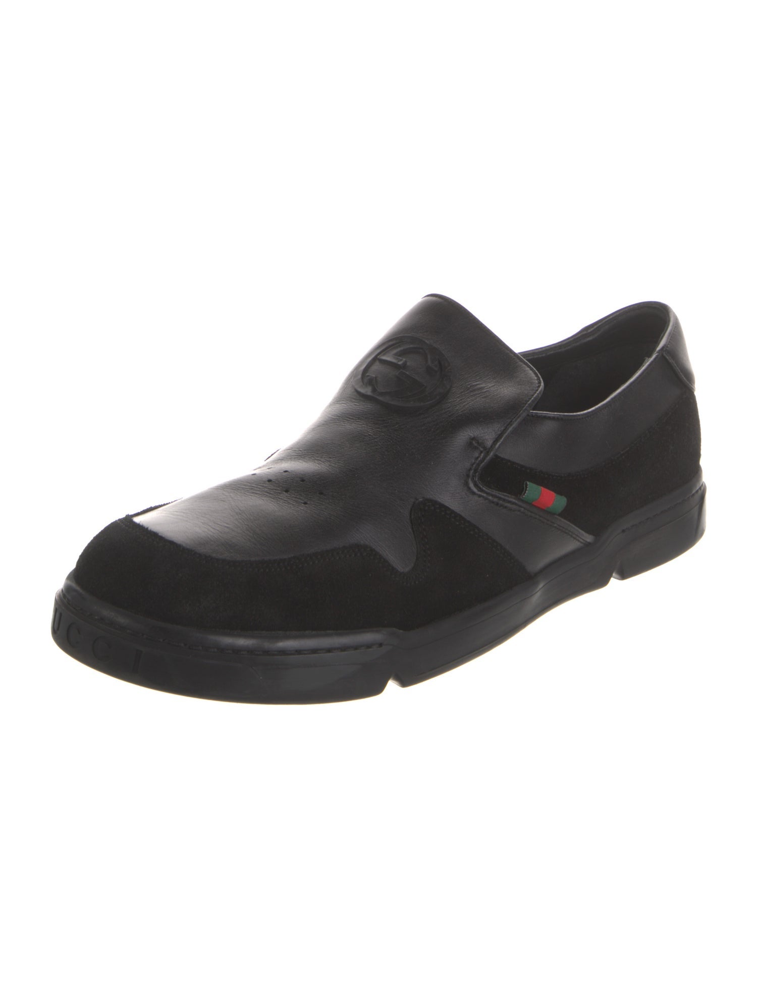 Gucci Web Accent Leather Dress Loafers