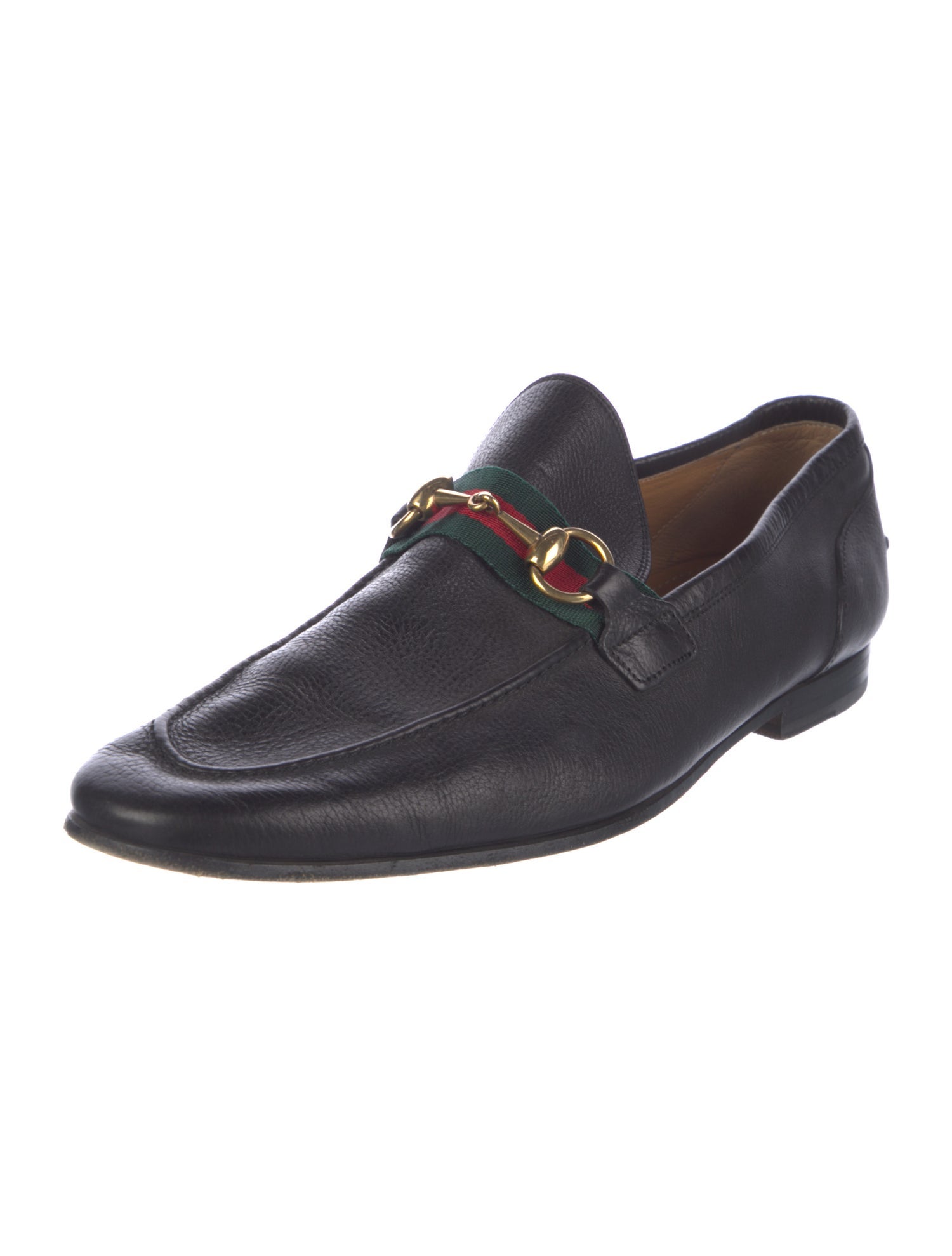 Gucci Web Accent Leather Monk Straps