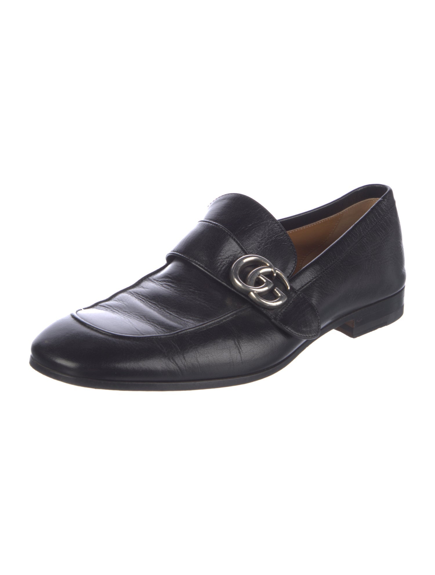 Gucci Running GG Logo Leather Monk Straps