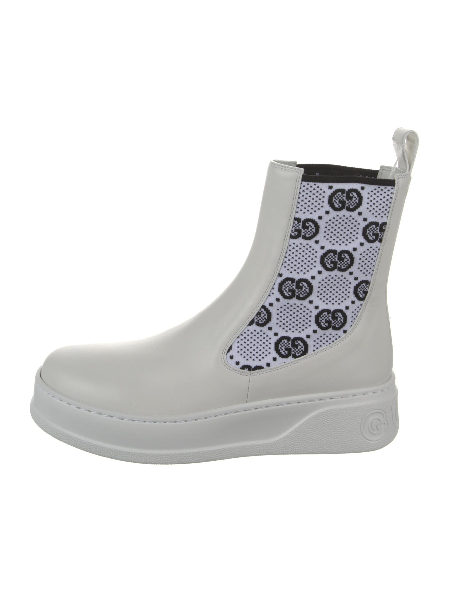 Gucci GG Logo Leather Rain Boots w/ Tags