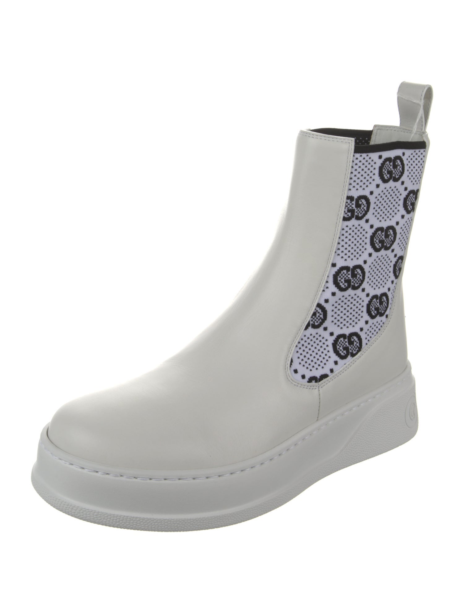 Gucci GG Logo Leather Rain Boots w/ Tags