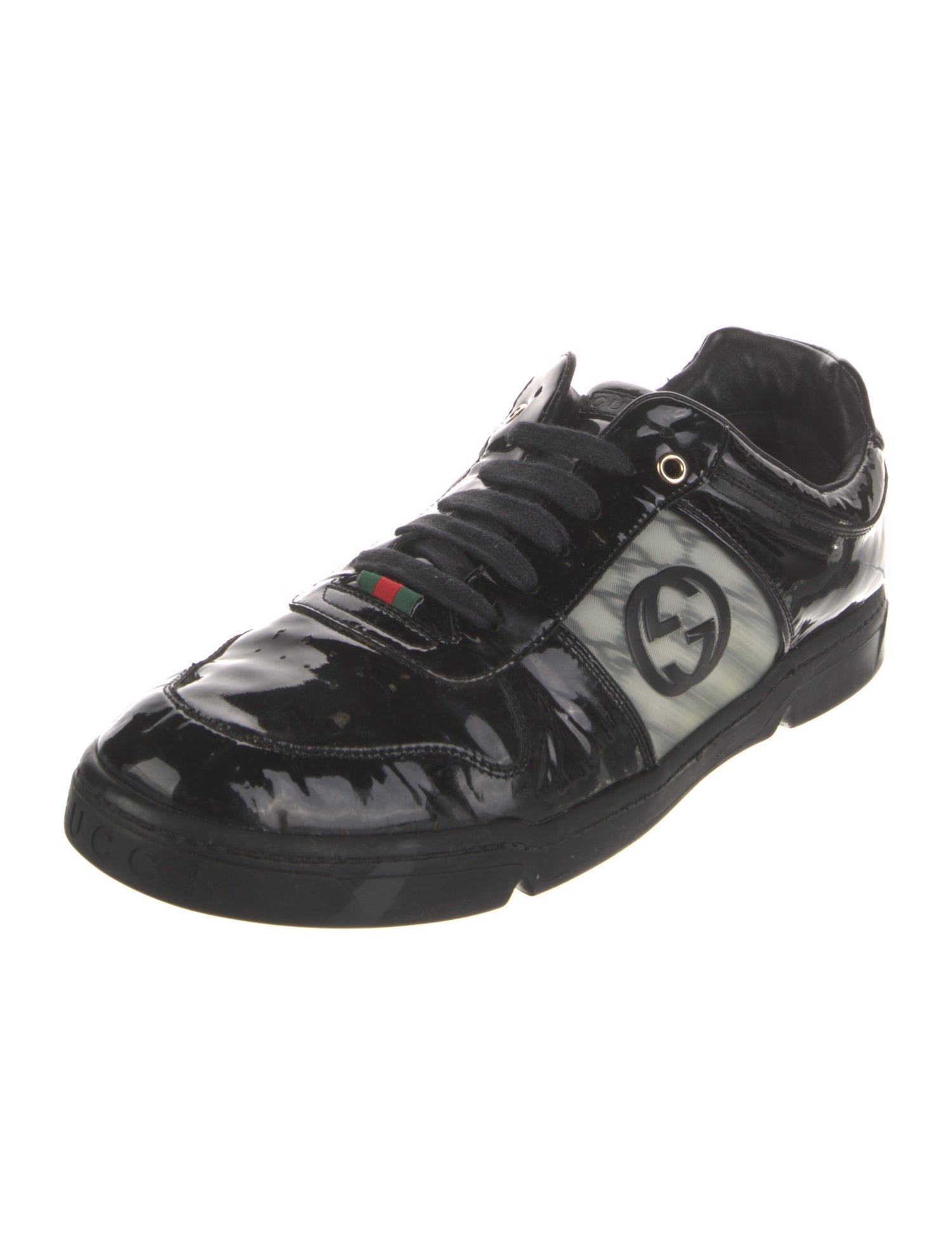 Gucci GG Logo Patent Leather Sneakers