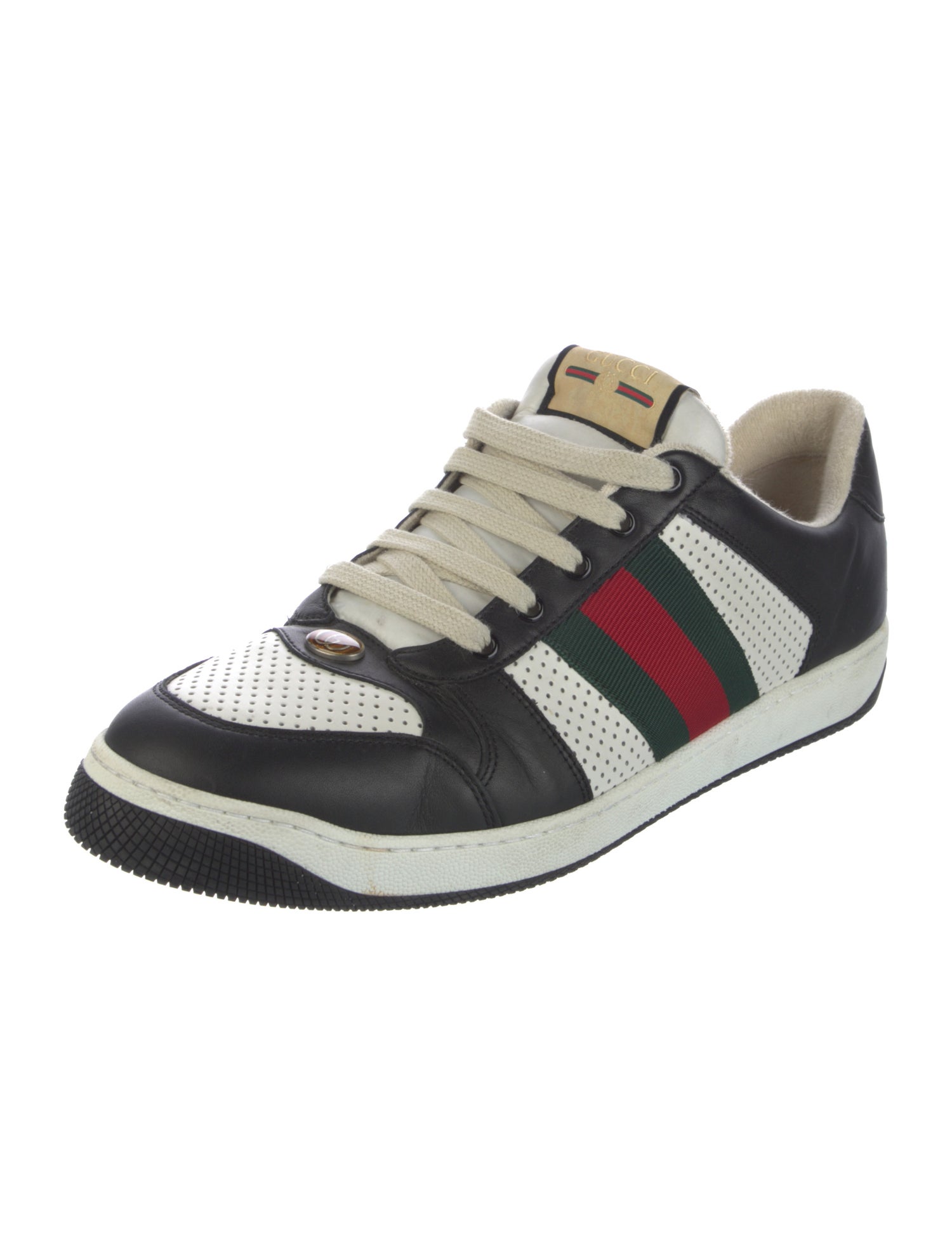 Gucci Web Accent Leather Sneakers
