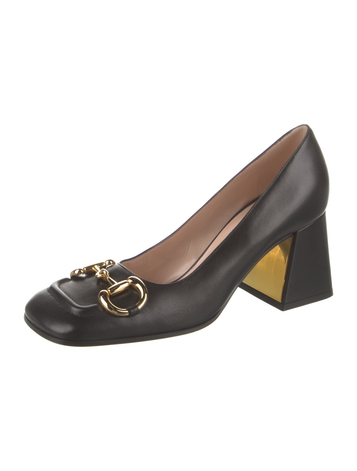 Gucci Horsebit Accent Leather Pumps