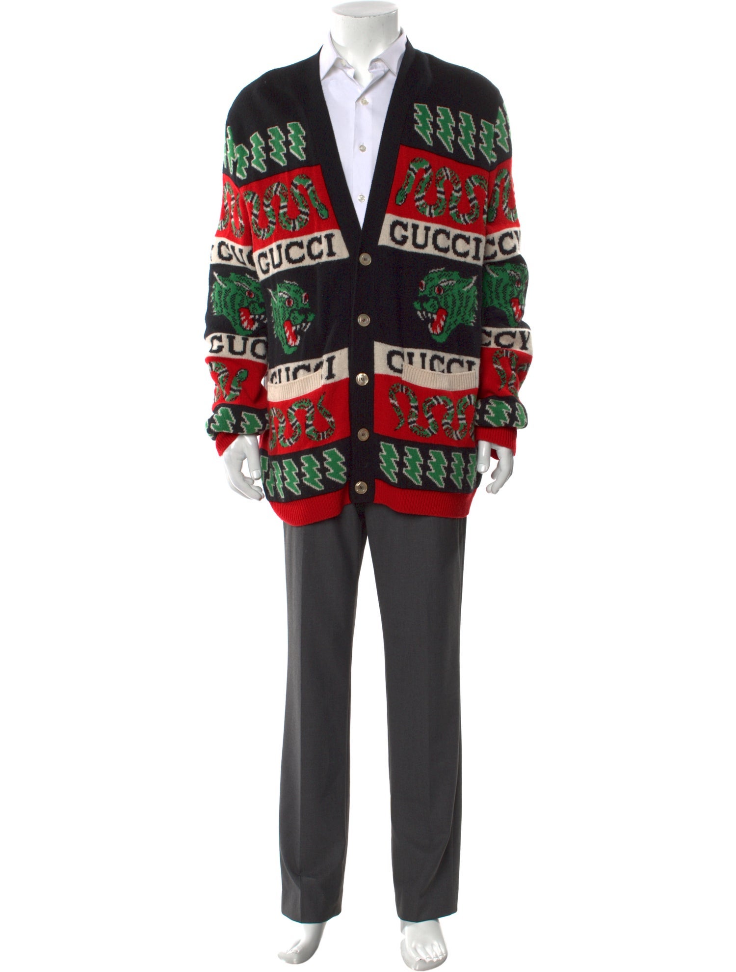 Gucci Kingsnake Wool Cardigan