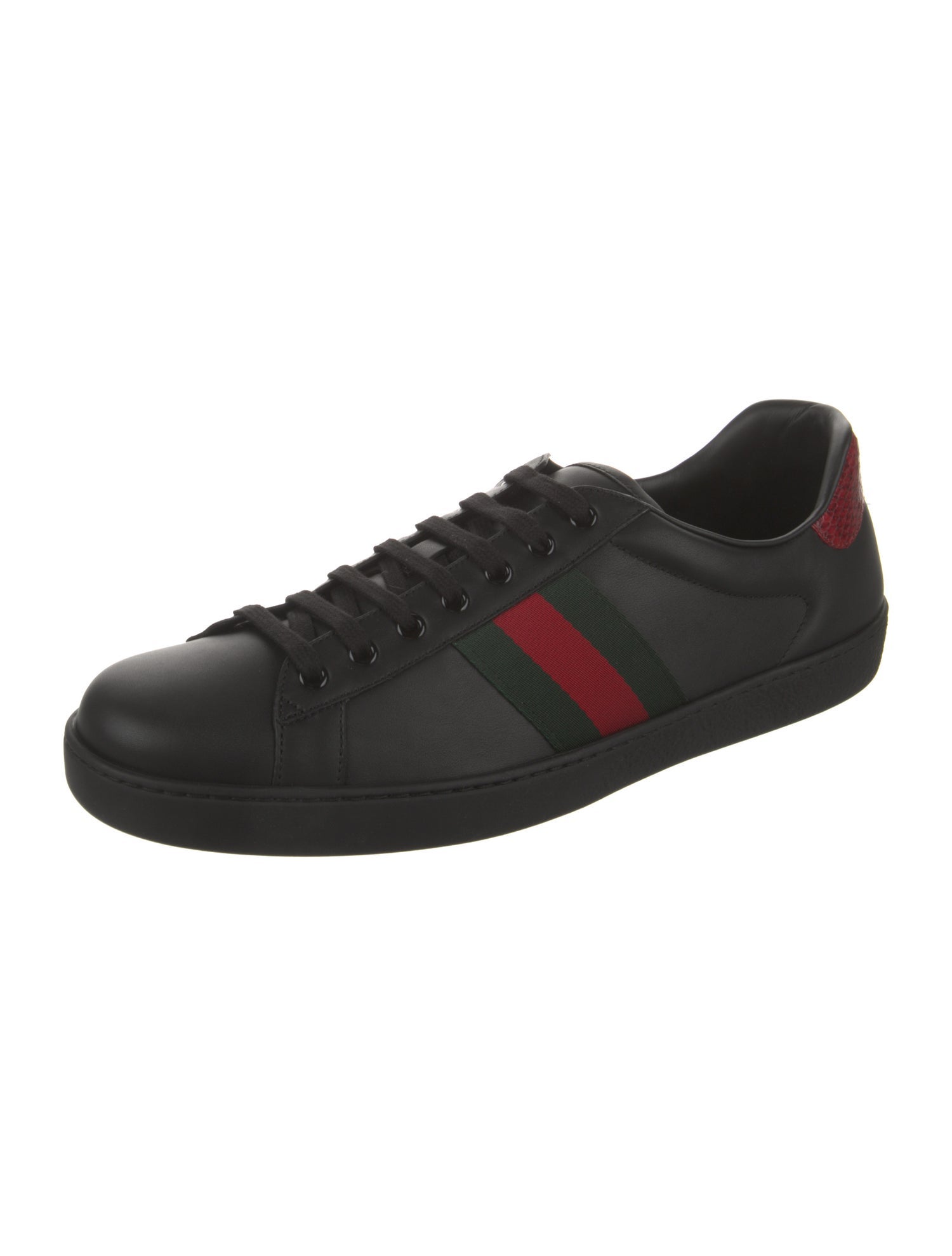 Gucci Web Accent Leather Sneakers