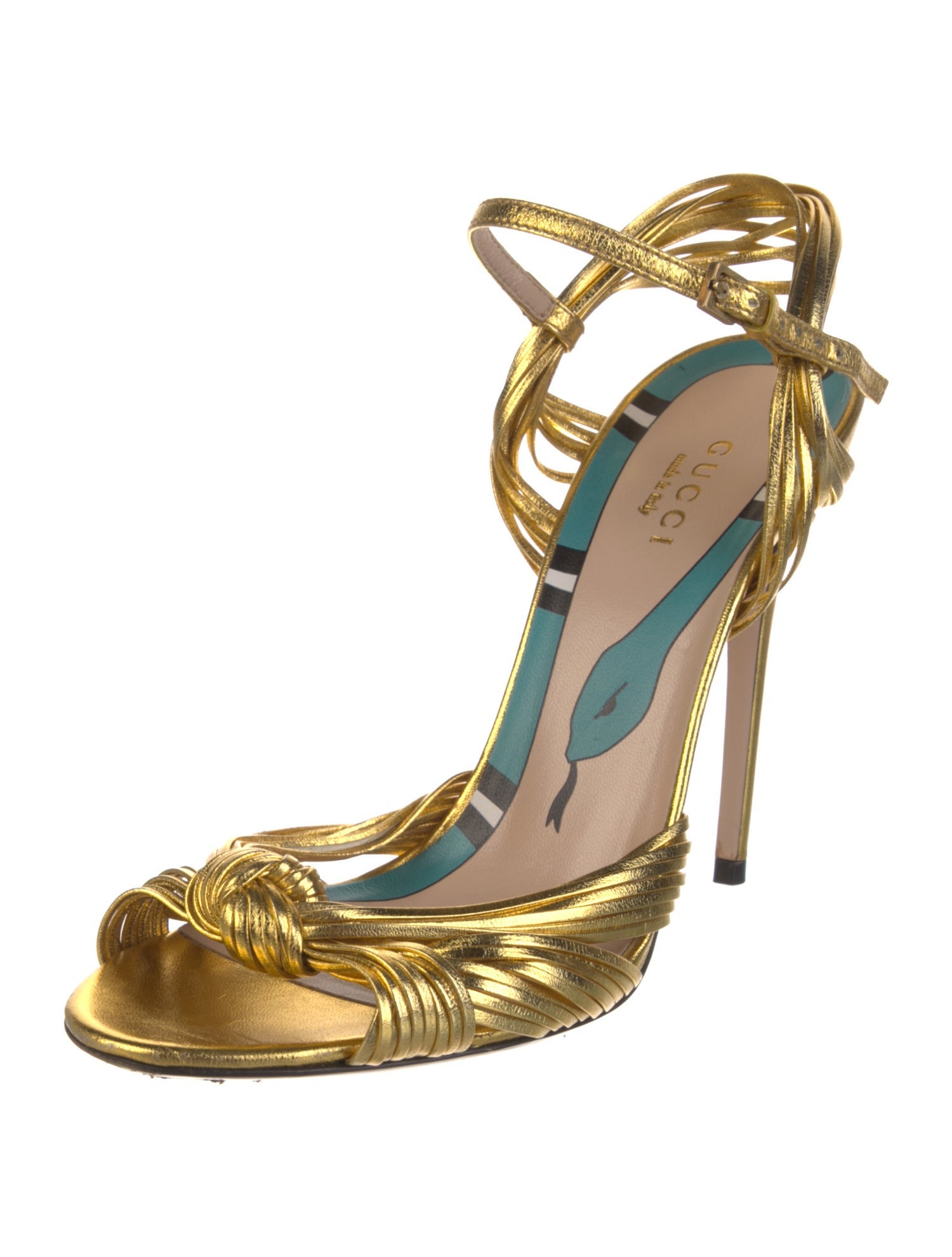 Gucci Kingsnake Leather Sandals